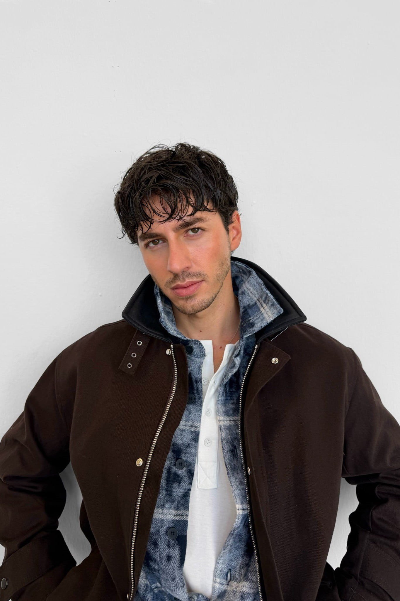 Erkek Relax Fit Gabardin Kumaş Ceket Kahverengi