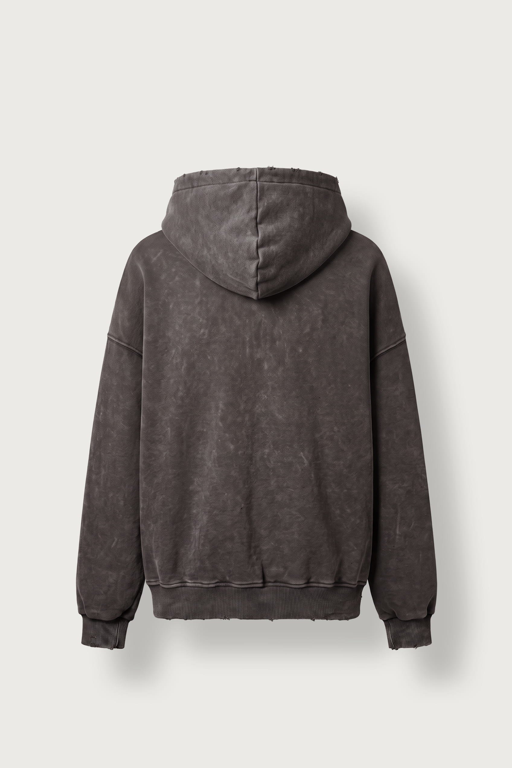 Erkek Relax Fit Yıkamalı Kapüşonlu Sweatshirt Kahve