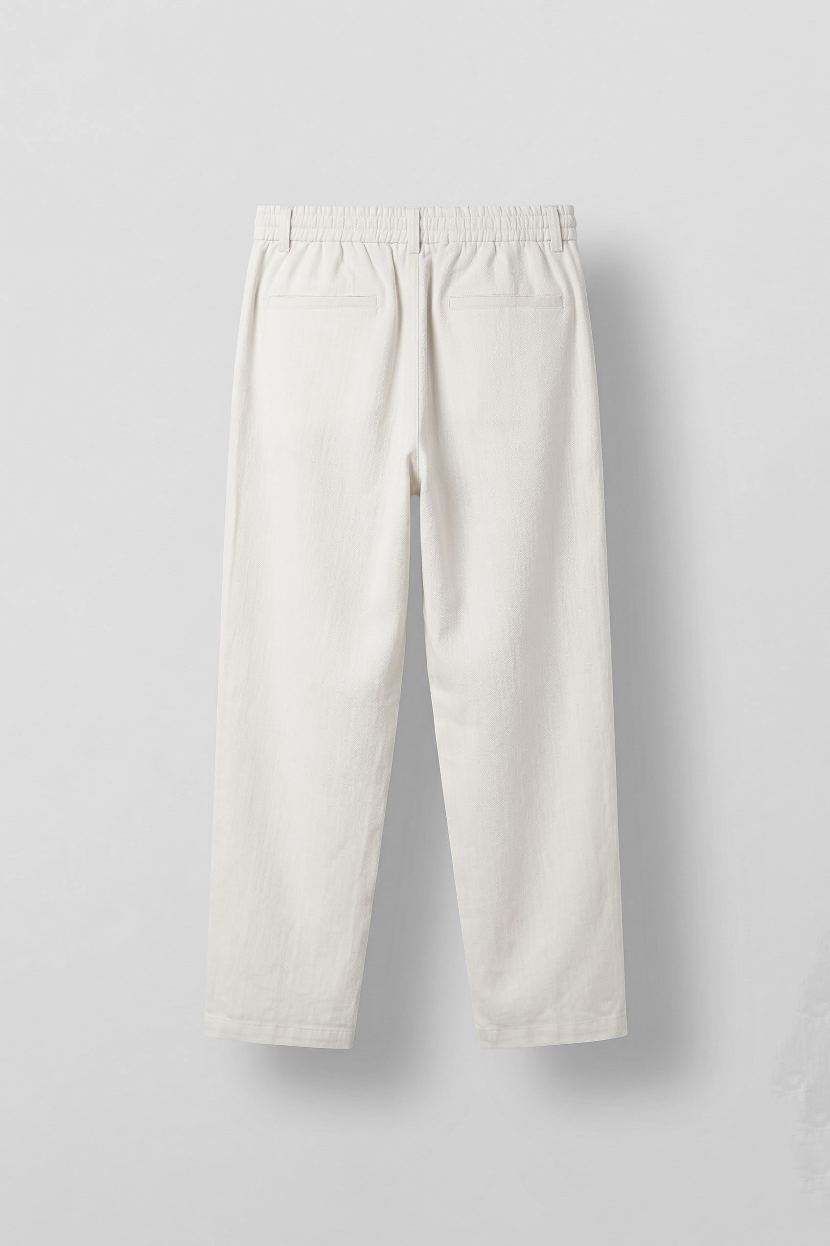 Erkek Relaxed Fit Bağcıklı Rahat Kalıp Pantolon Beyaz