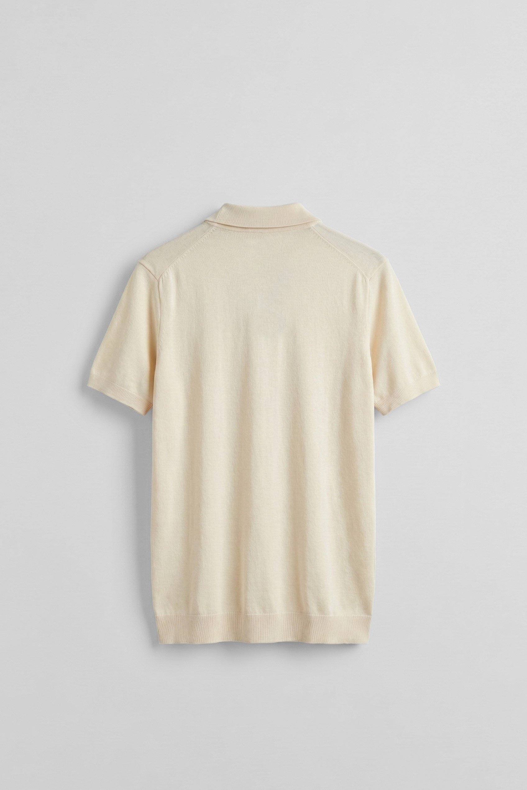 Erkek Relaxed Fit Dökümlü Polo Yaka Triko T-Shirt Bej