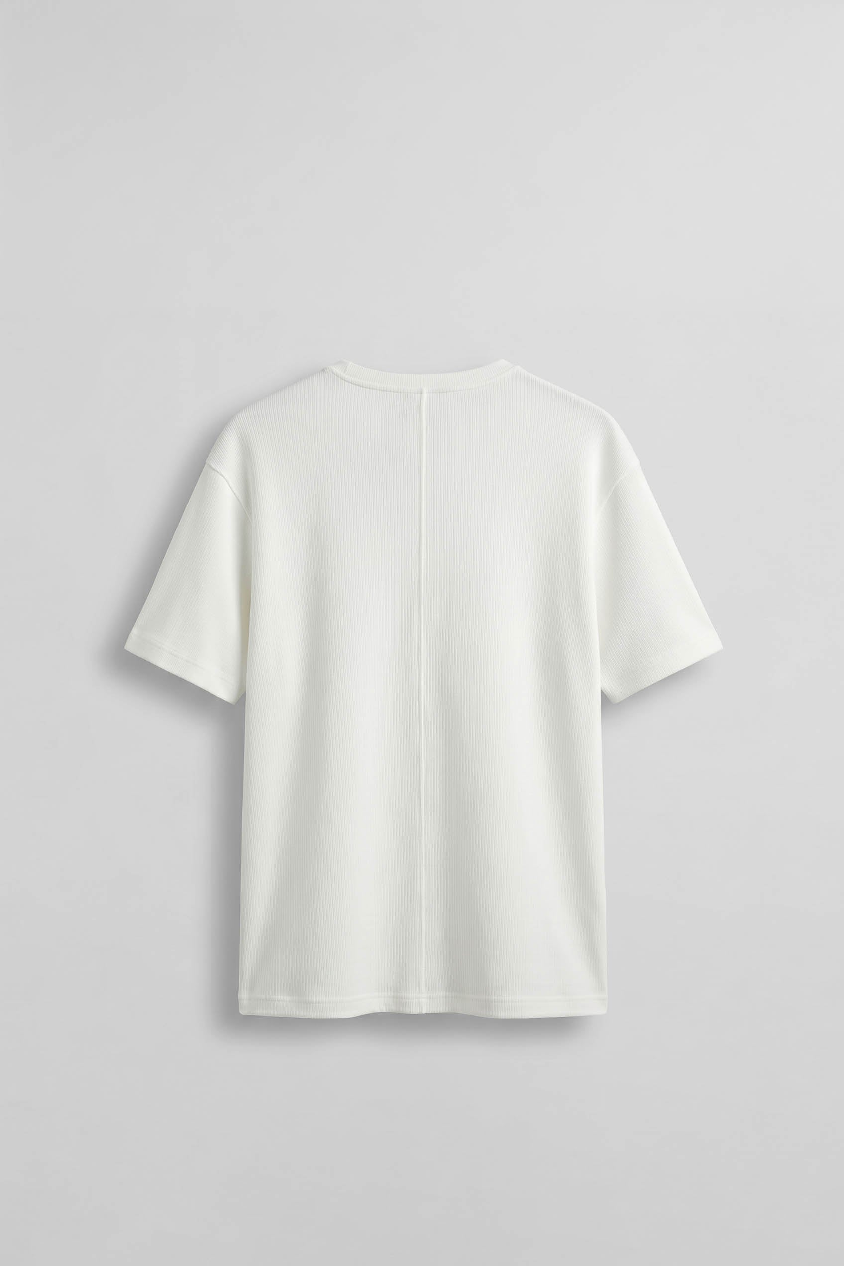 Erkek Relaxed Fit Fitilli Örme Düğmeli Yaka T-Shirt Beyaz