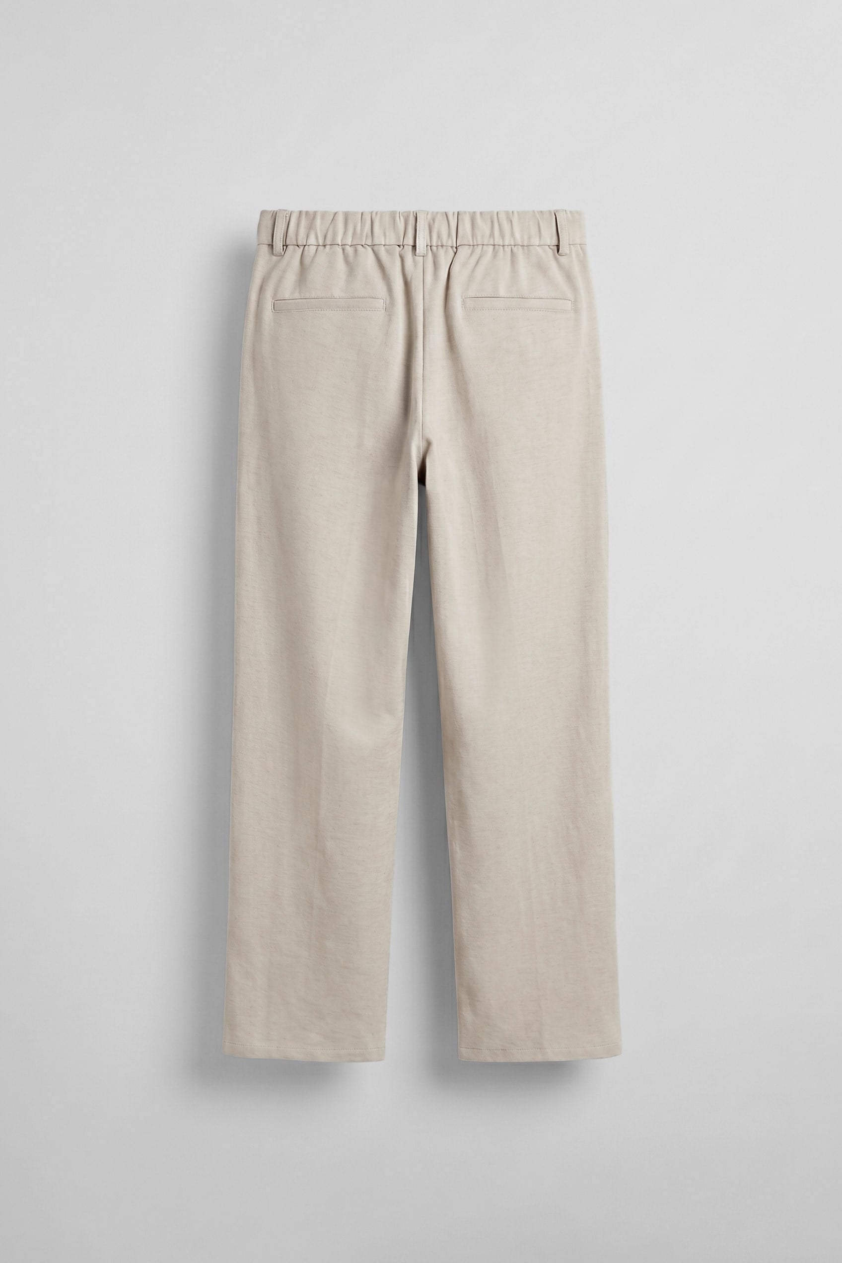Erkek Relaxed Fit Keten Görünümlü Pantolon Ekru