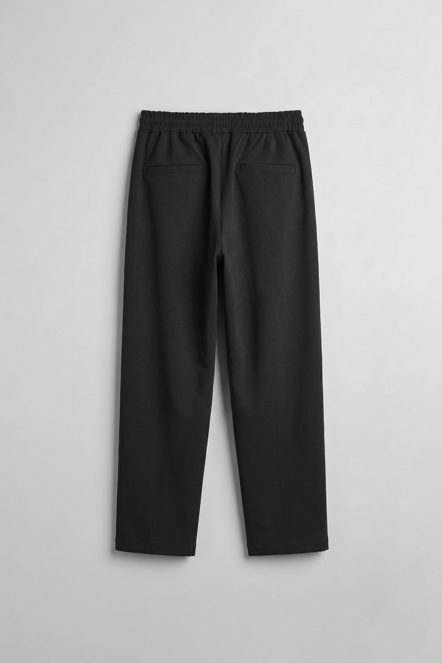 Erkek Relaxed Fit Lastikli Bel Pileli Pantolon Siyah