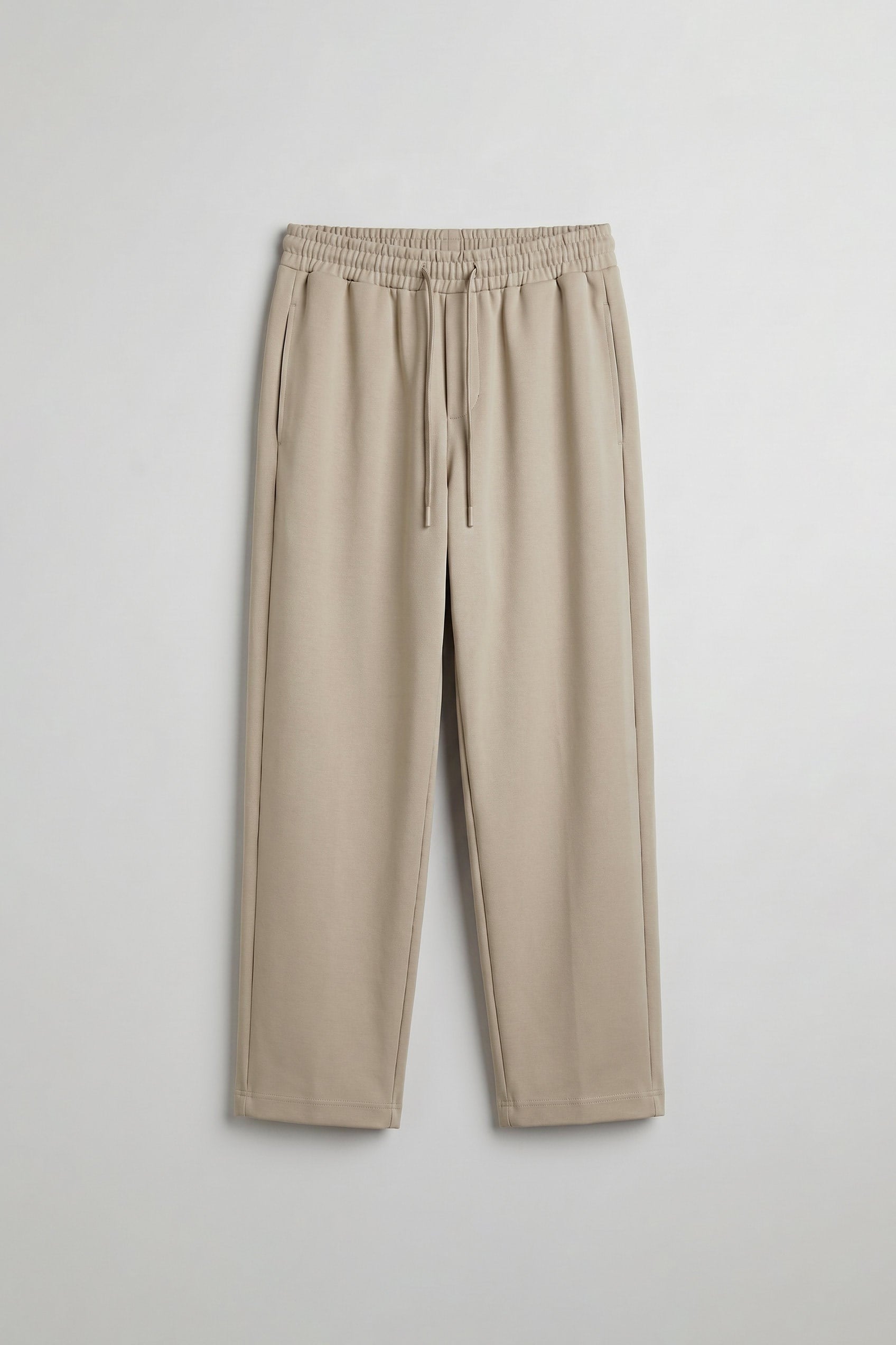 Erkek Relaxed Fit Lastikli Bel Pileli Pantolon Bej