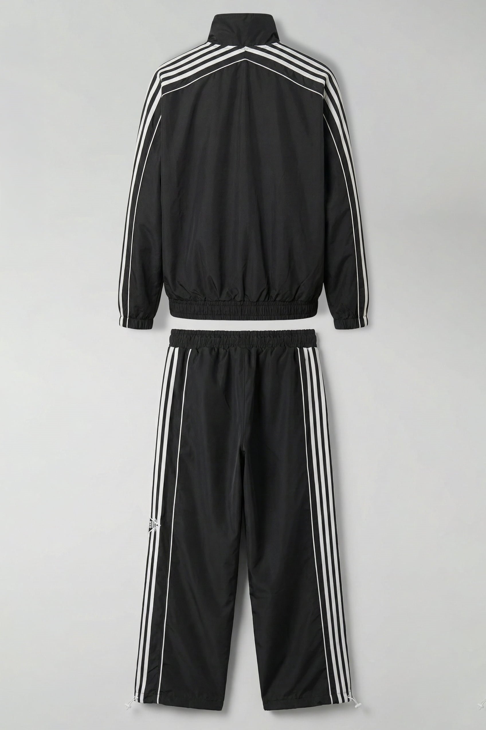 Erkek Relaxed Fit Şeritli Spor Eşofman Takımı Siyah
