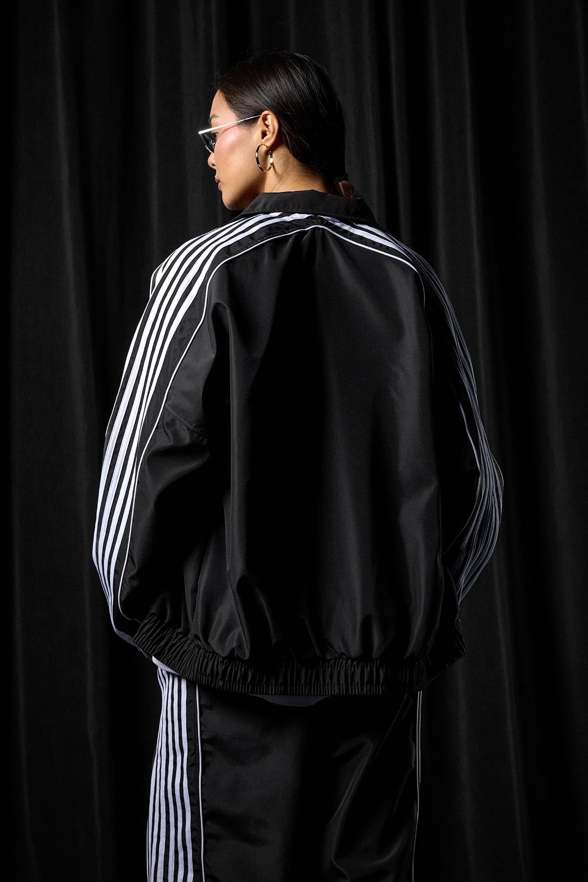 Erkek Relaxed Fit Şeritli Spor Eşofman Takımı Siyah