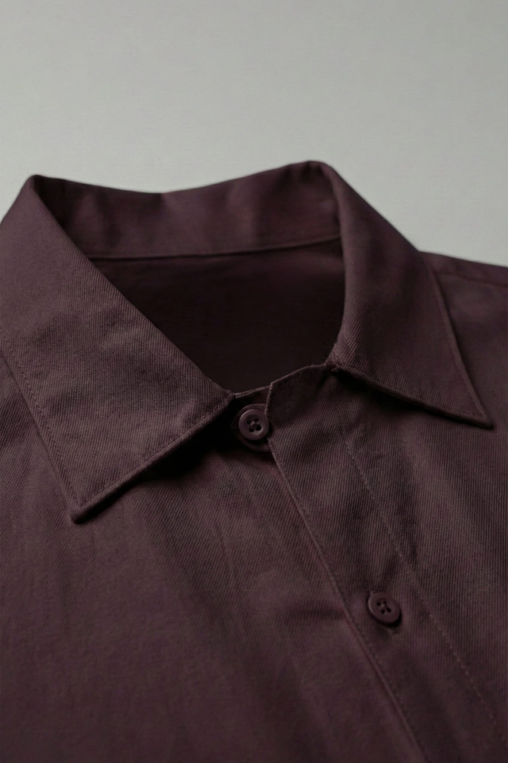 Erkek Relaxed Fit Uzun Kollu Basic Gömlek Mürdüm