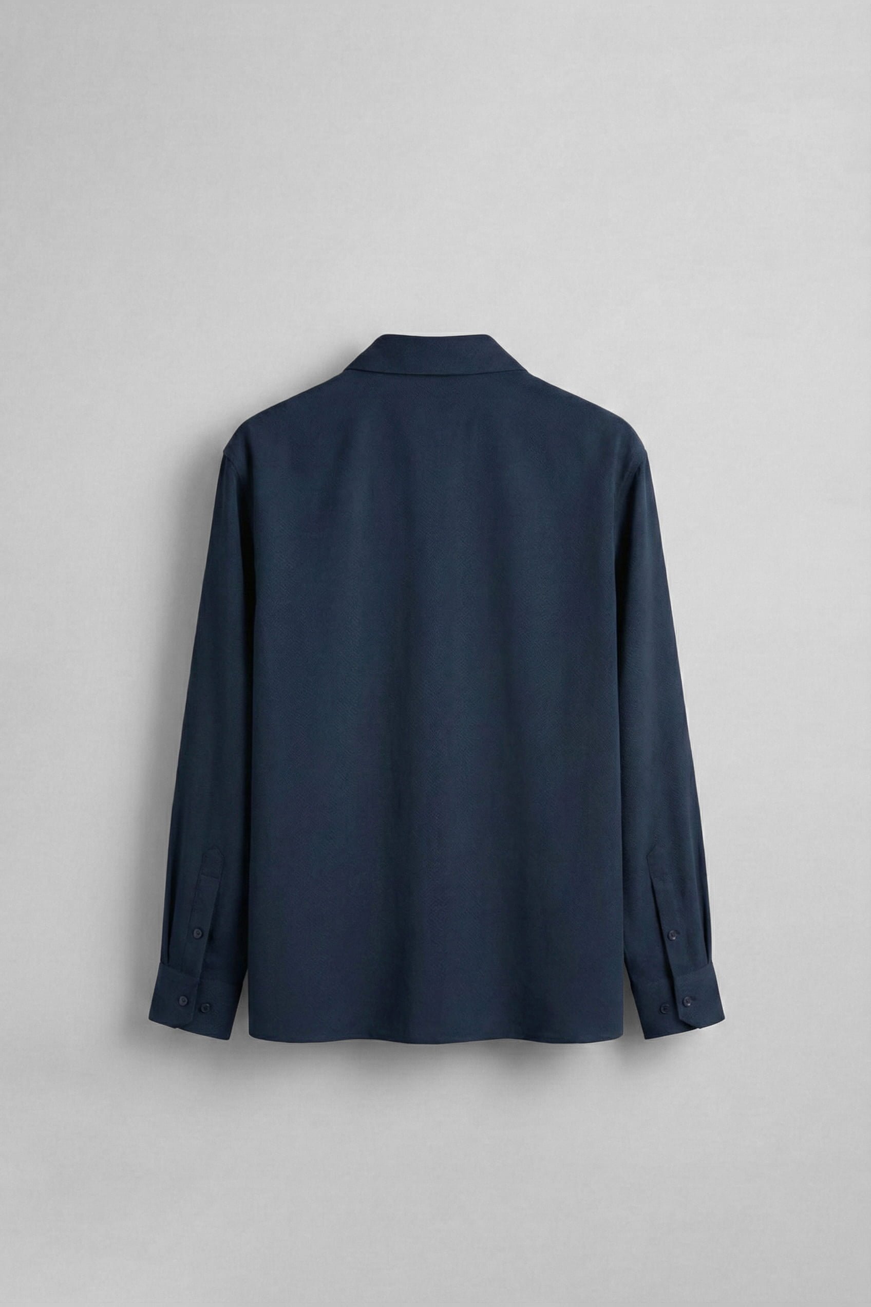 Erkek Relaxed Fit Uzun Kollu Basic Gömlek Lacivert