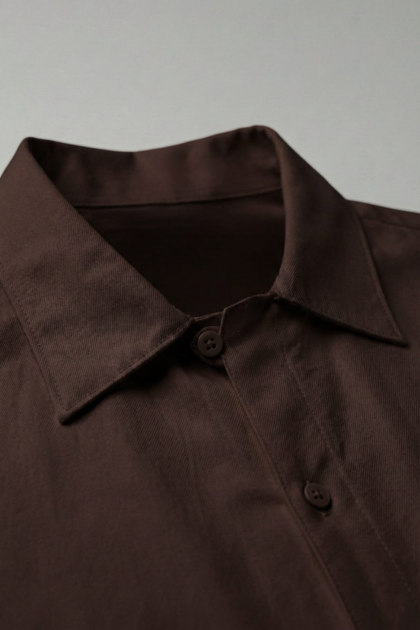 Erkek Relaxed Fit Uzun Kollu Basic Gömlek Kahverengi