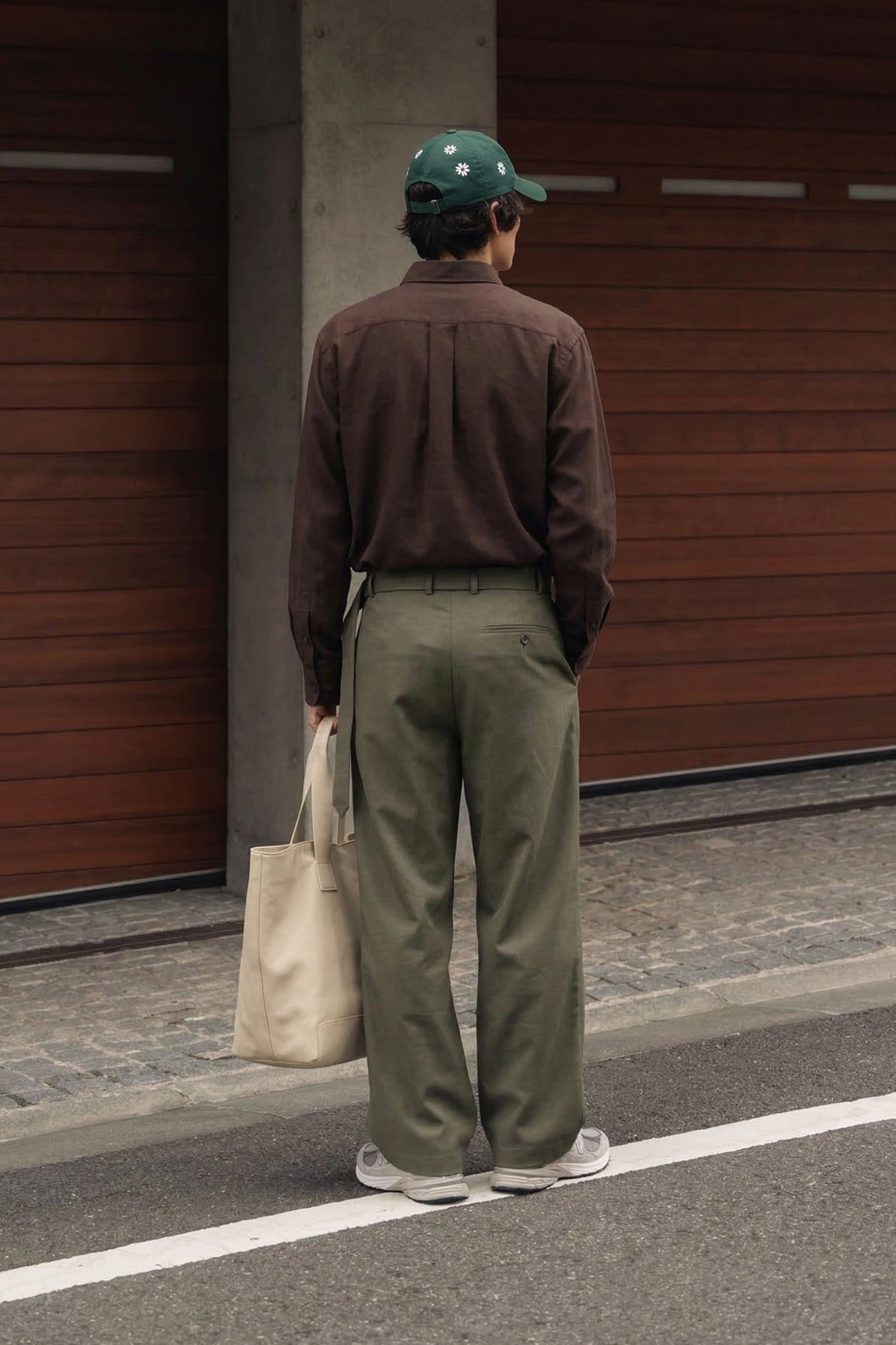 Erkek Relaxed Minimal Nakışlı Basic Tencel Gömlek Kahverengi