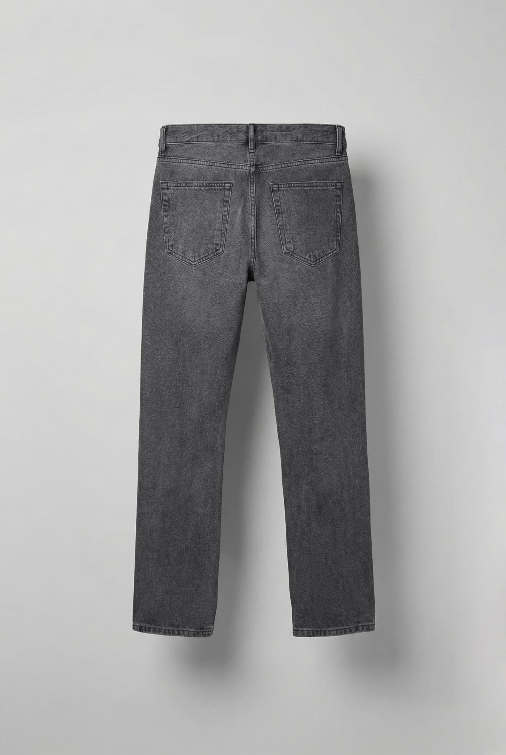 Erkek Relaxed Straight Fit Basic Jean Gri