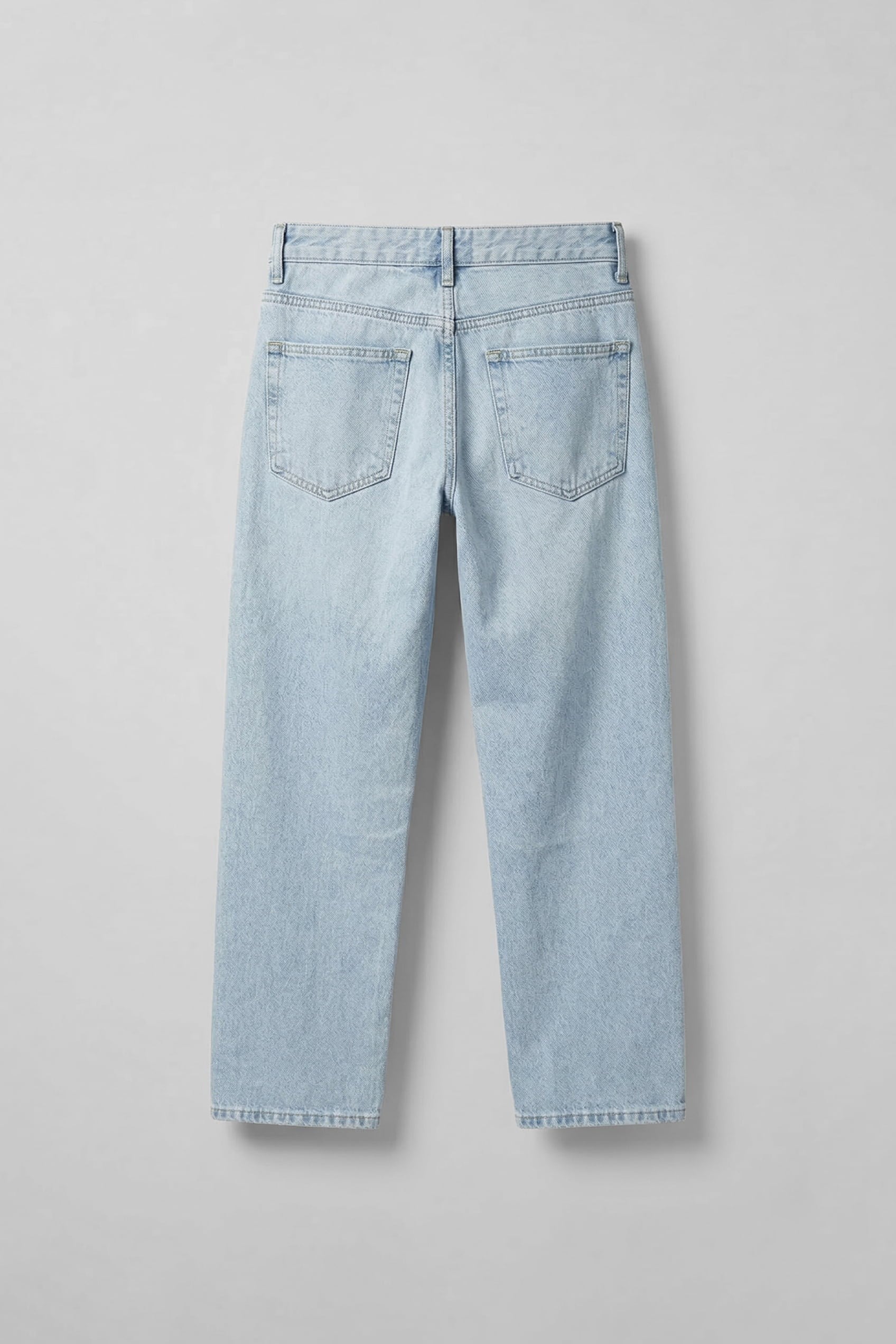 Erkek Relaxed Straight Fit Basic Jean Buz Mavi