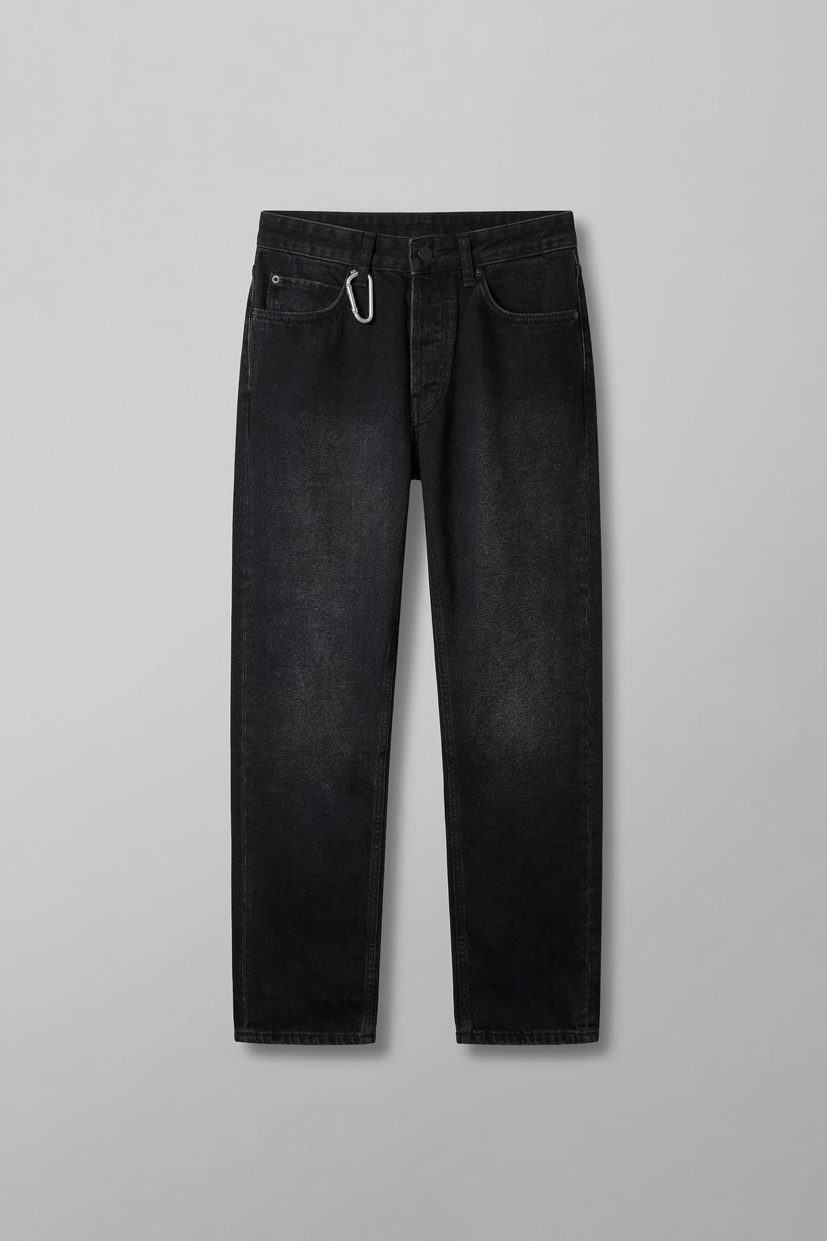 Erkek Relaxed Straight Fit Basic Jean Siyah