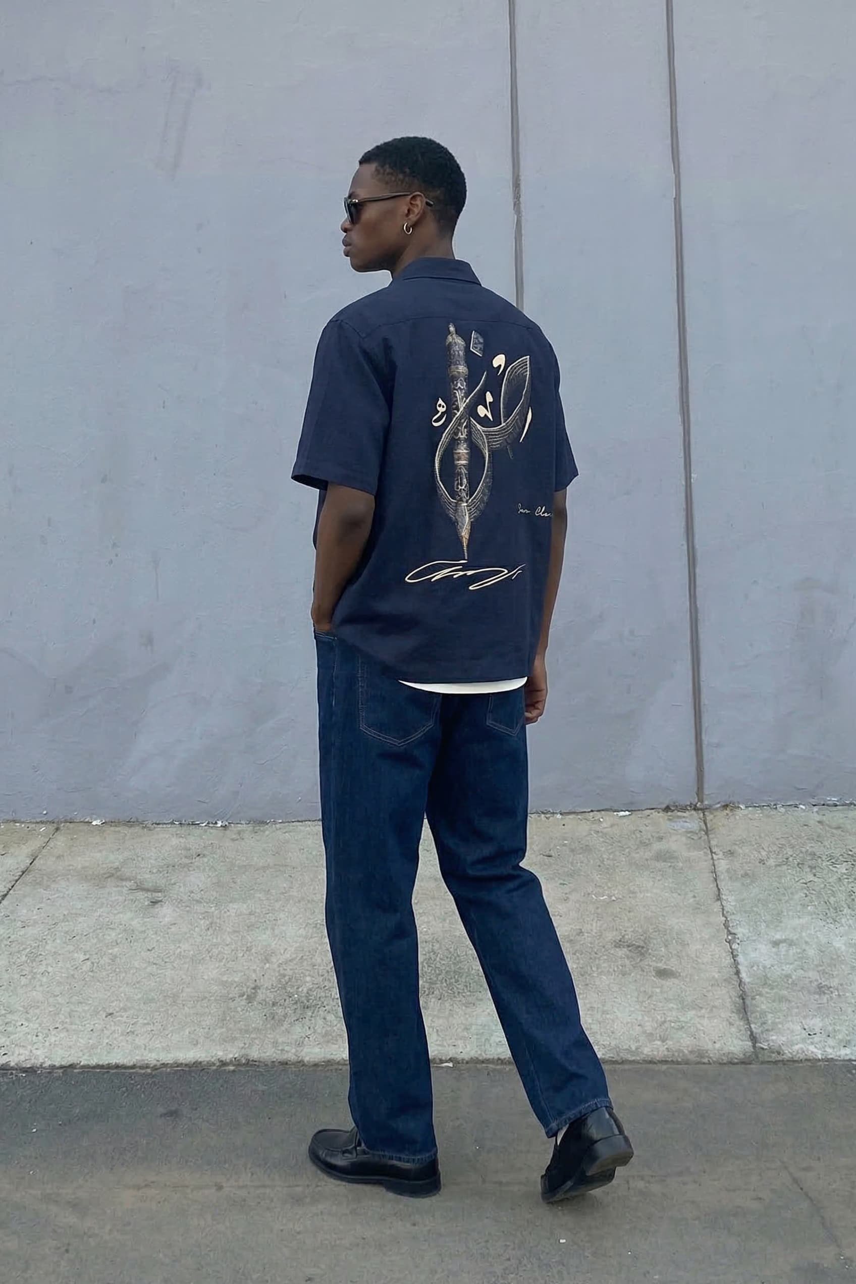 Erkek Relaxed Straight Fit Kontrast Dikişli Jean Pantolon Lacivert