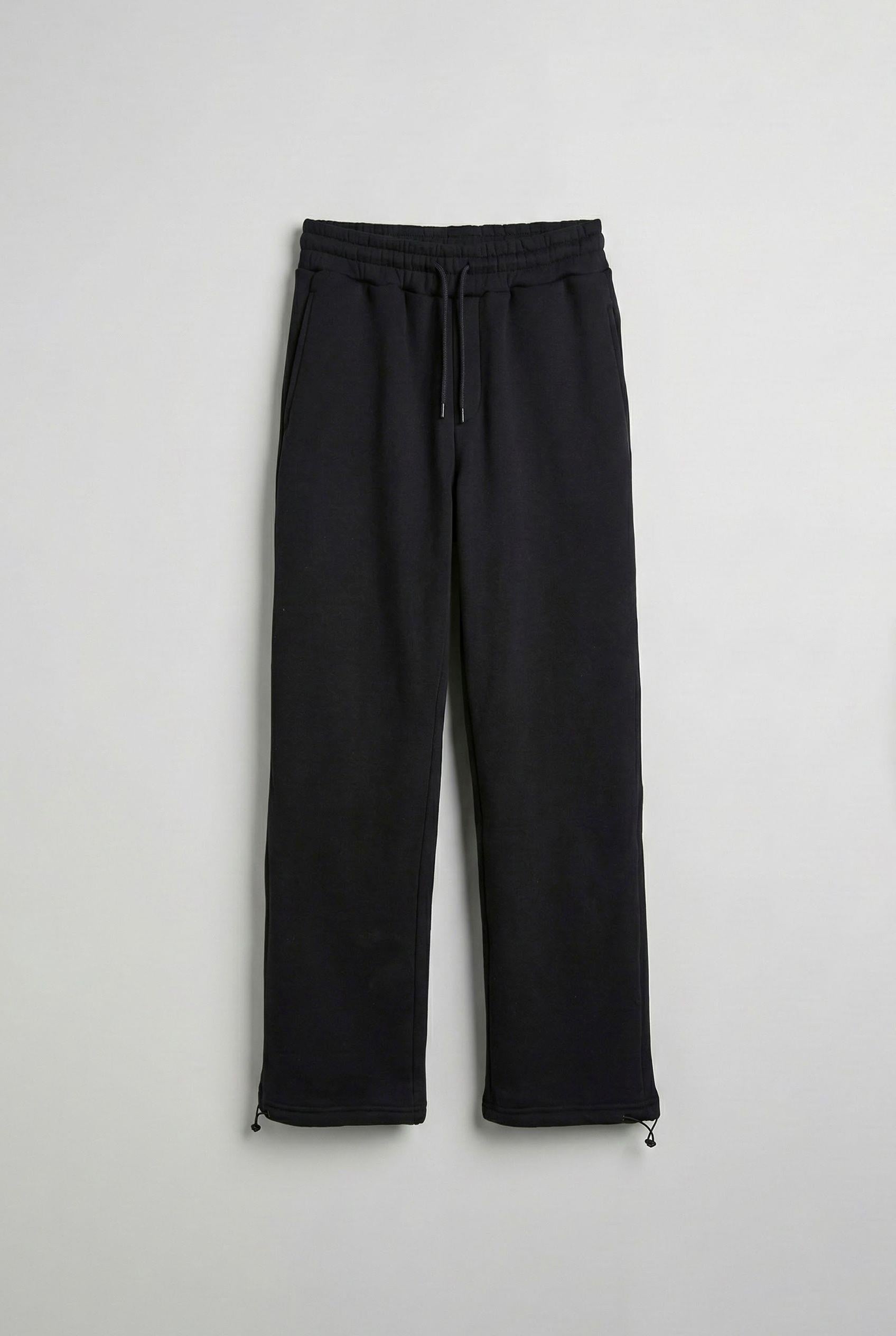 Erkek Şardonlu Basic Baggy Eşofman Altı Siyah