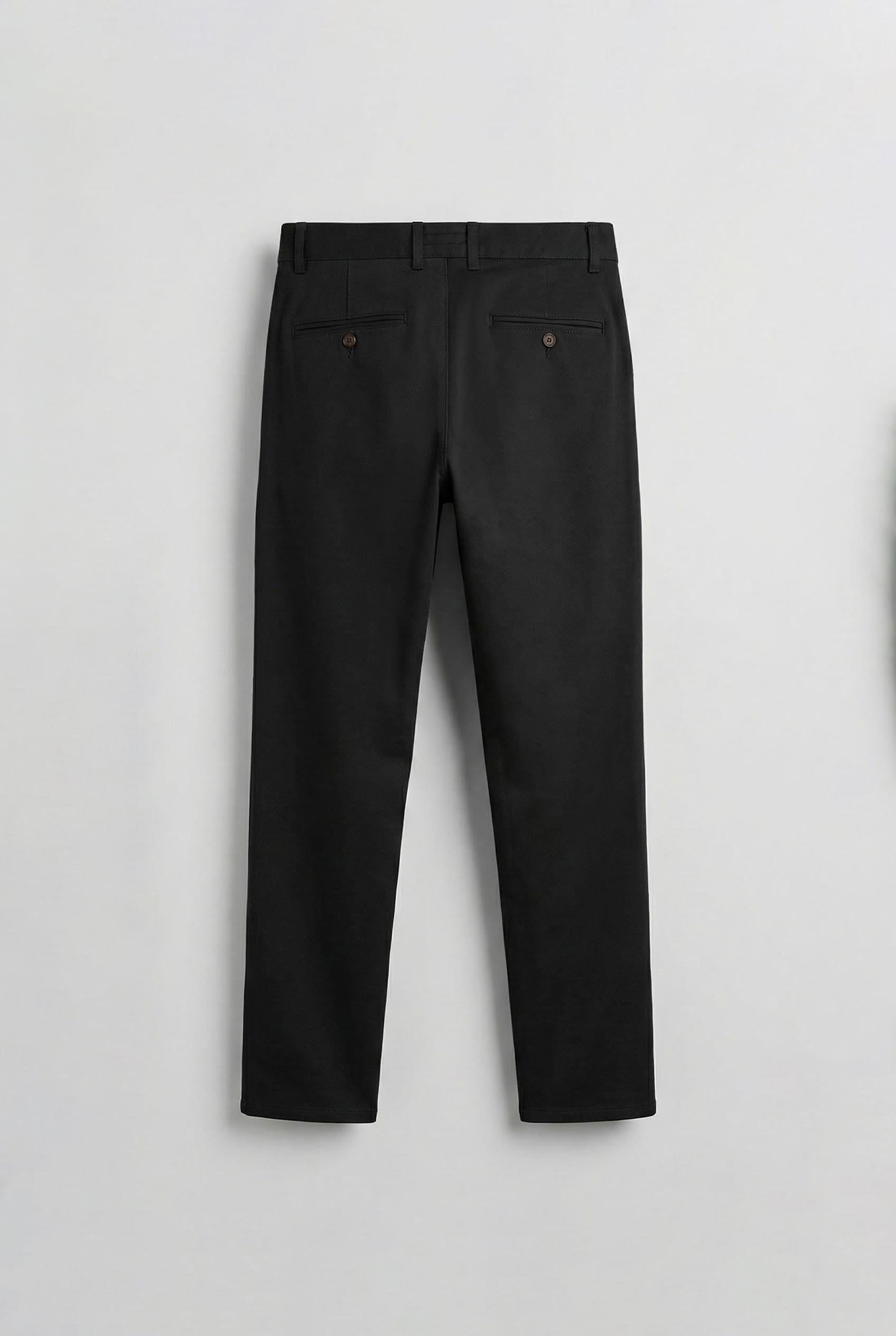 Erkek Slim Fit %100 Pamuk Chino Pantolon Siyah
