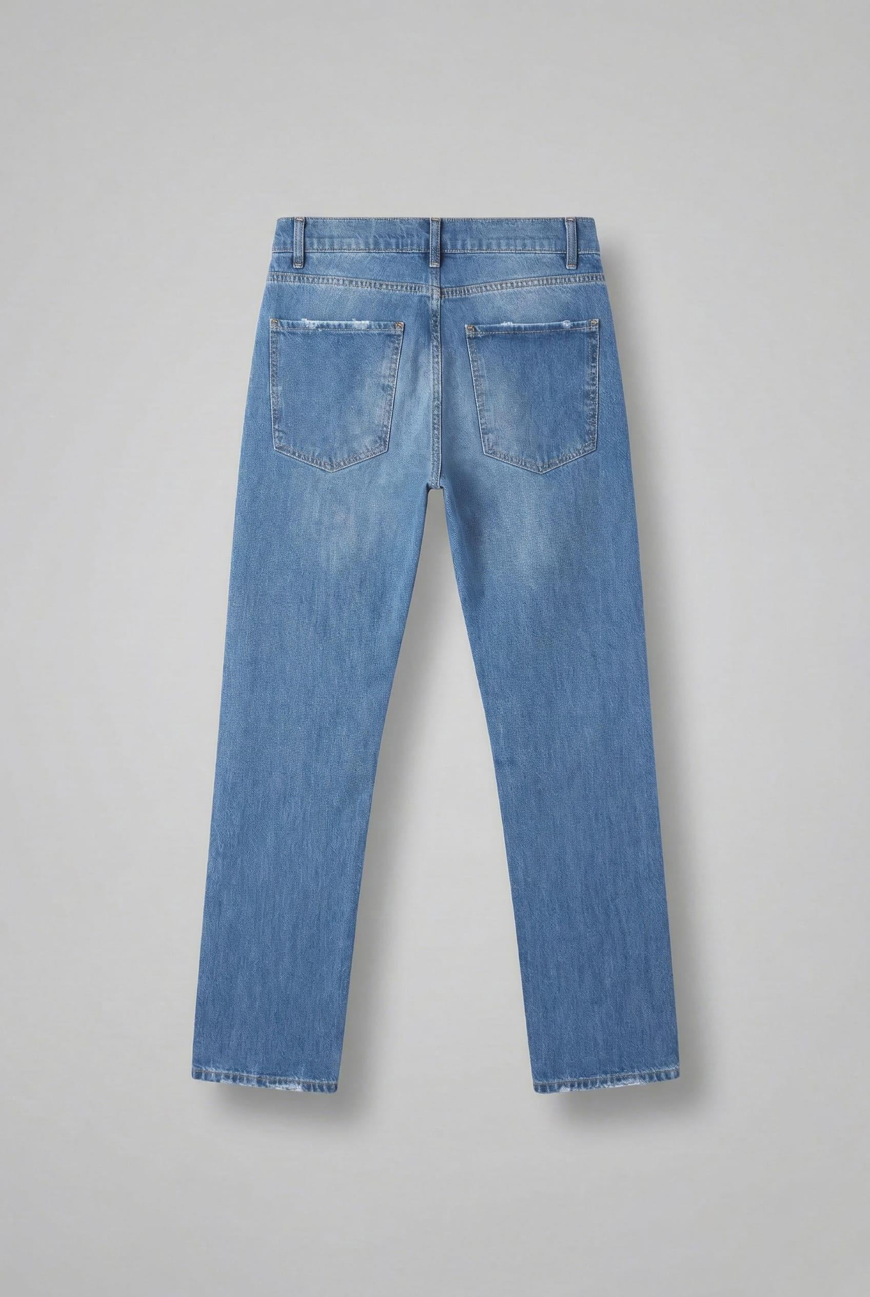 Erkek Slim Fit %100 Pamuk Essential Basic Jean Mavi