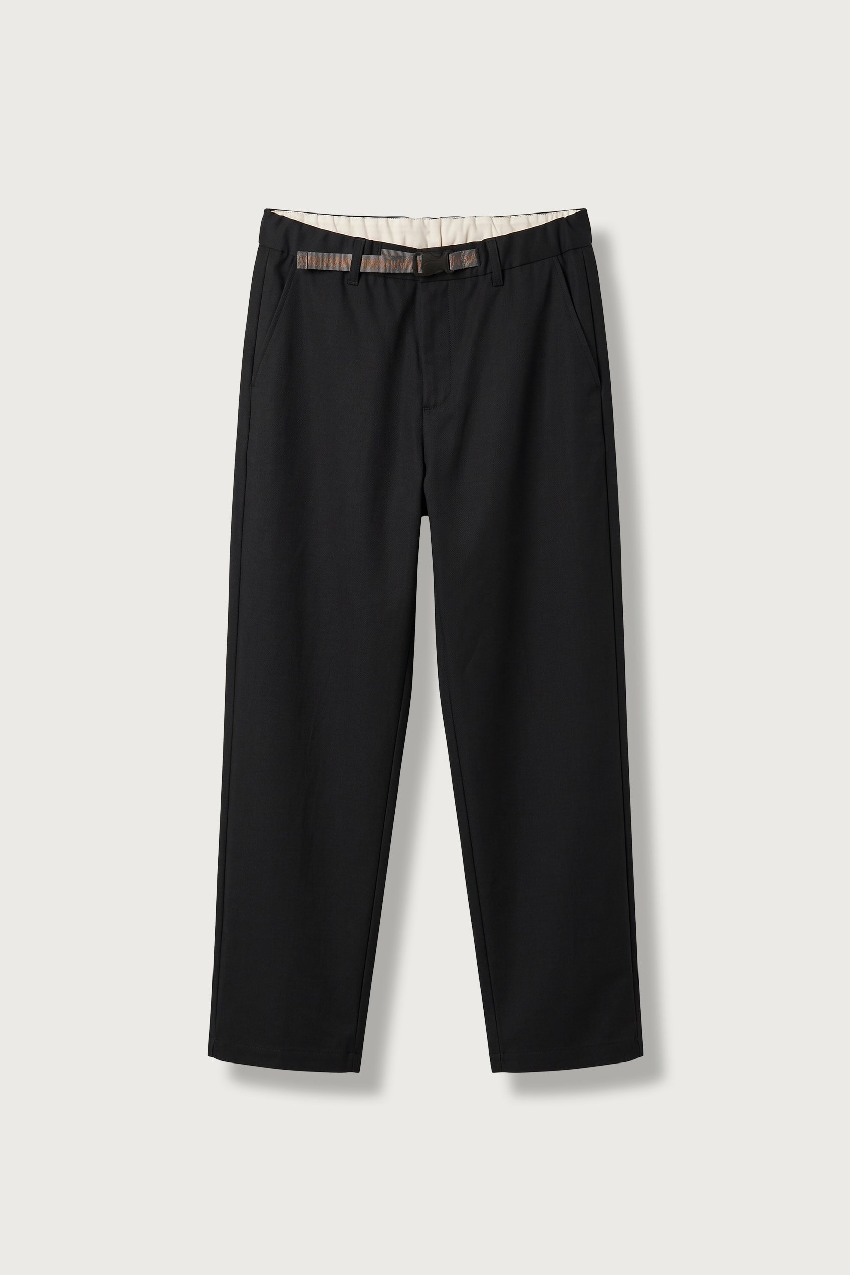 Erkek Slim Fit Beli Lastikli Kumaş Pantolon Siyah