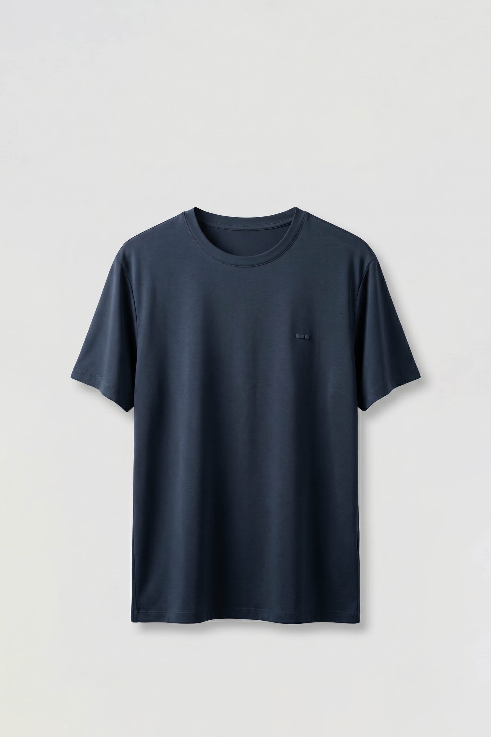 Erkek Slim Fit Bisiklet Yaka Basic T-Shirt Lacivert