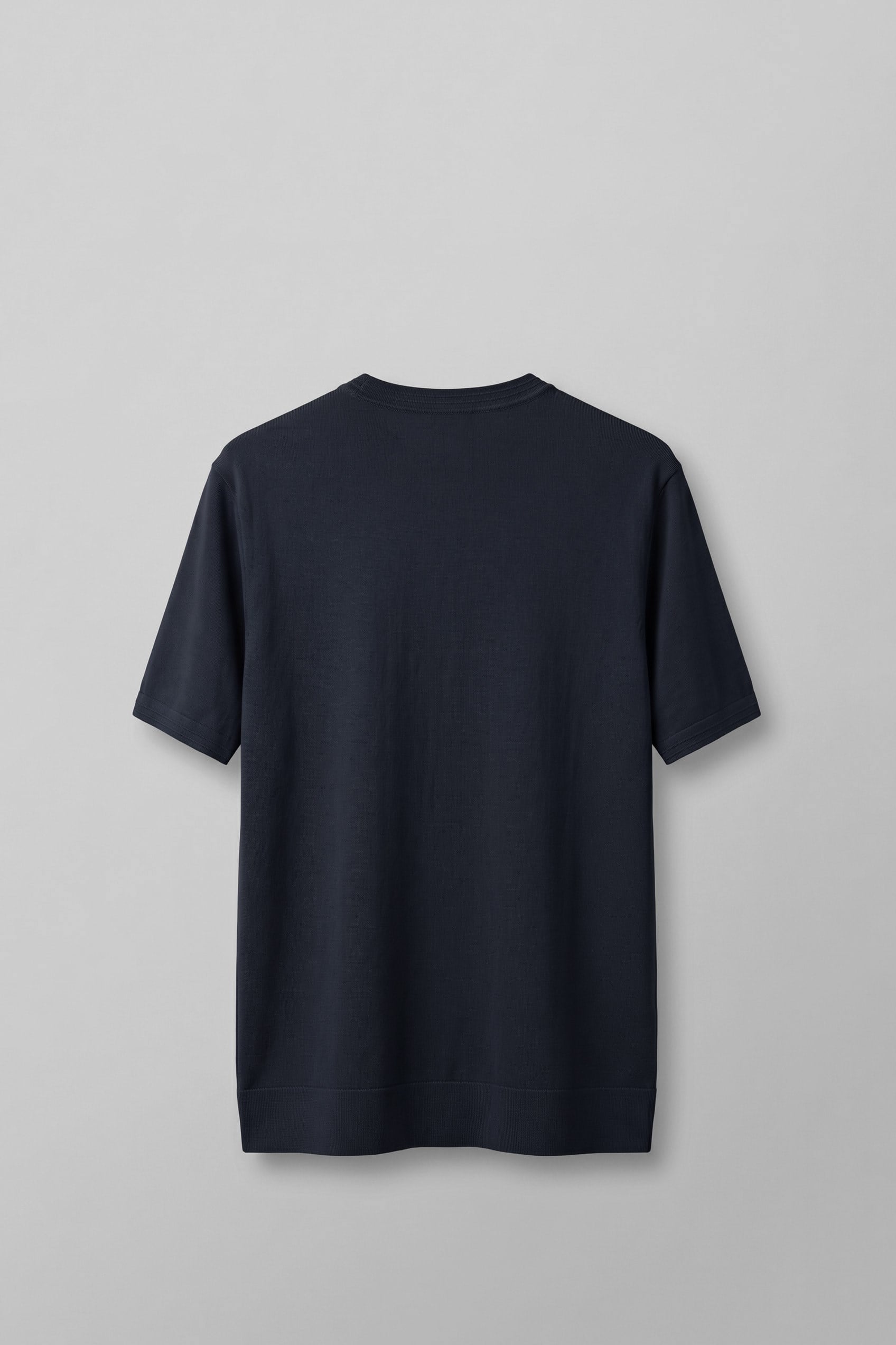 Erkek Slim Fit Bisiklet Yaka Triko Yaka T-Shirt Lacivert