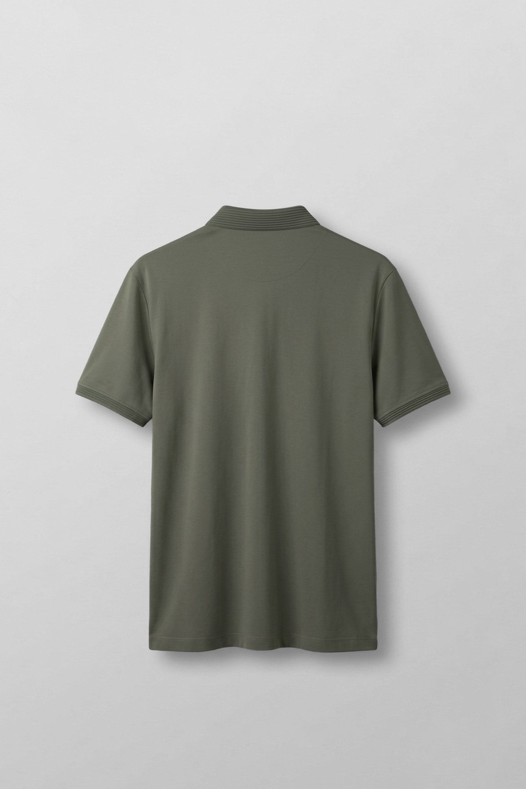 Erkek Slim Fit Düğmeli Triko Yaka Polo T-Shirt Haki