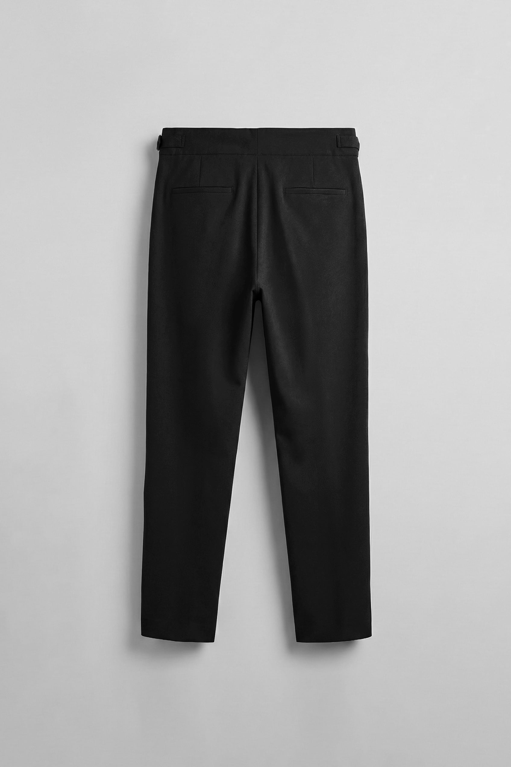 Erkek Slim Fit İtalyan Kesim Yan Tokalı Çift Düğmeli Pantolon Siyah