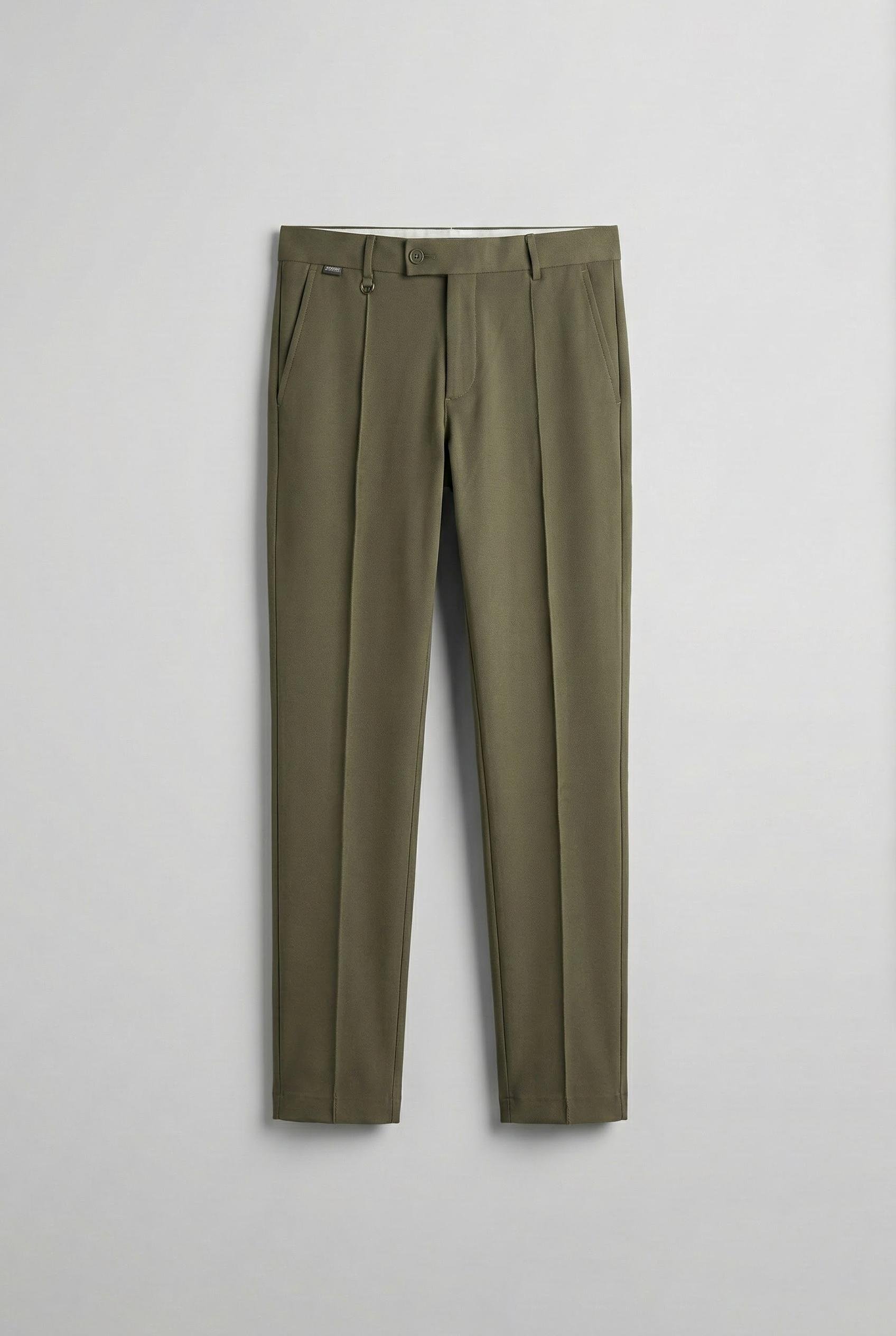 Erkek Slim Fit Klasik Kumaş Pantolon Haki