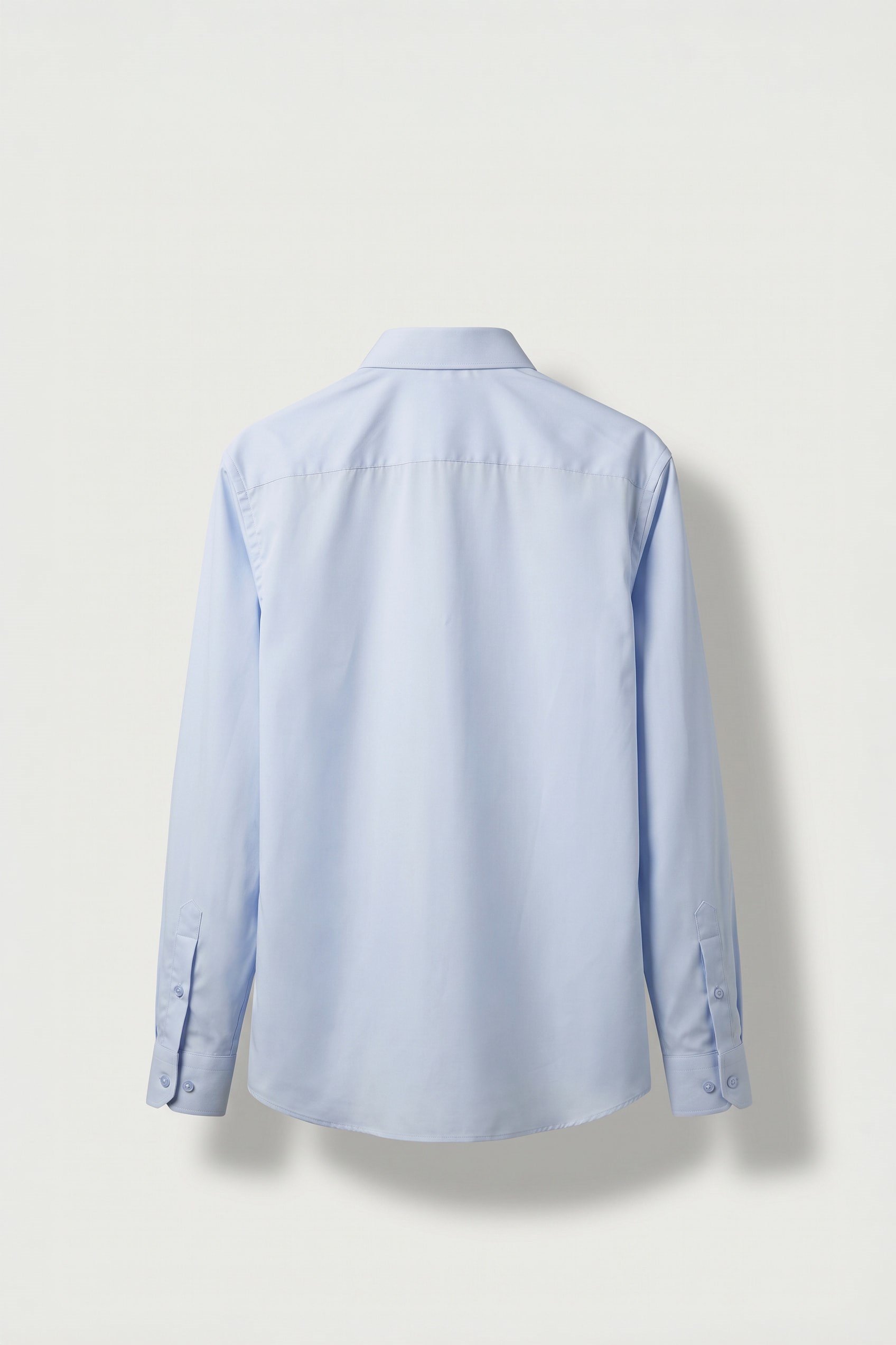 Erkek Slim Fit Pamuk Klasik Yaka Uzun Kollu Gömlek Mavi