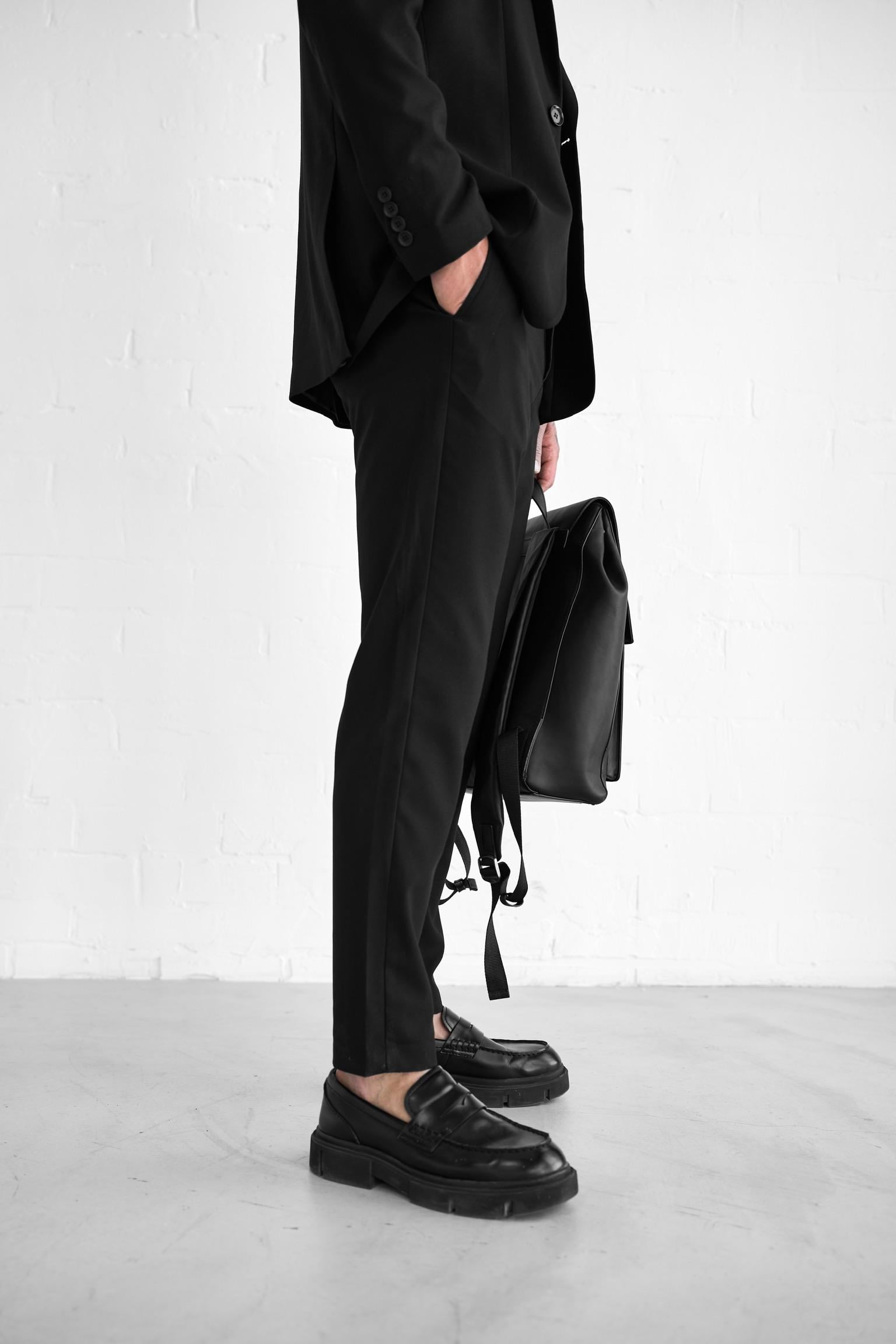 Erkek Slim Fit Takım Elbise Siyah