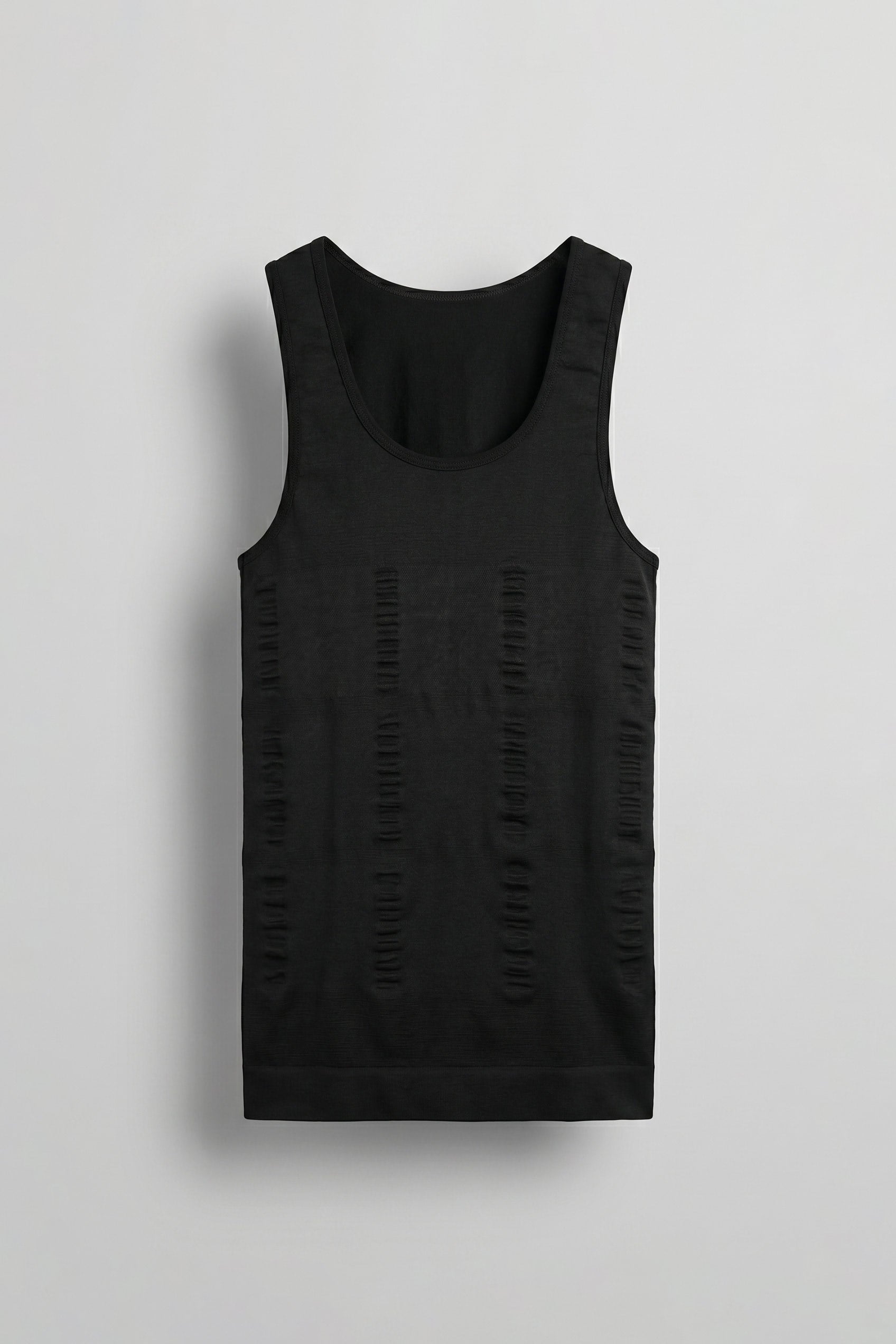 Erkek Slim Fit Vücut Şekillendirici Esnek Korse Atlet Siyah