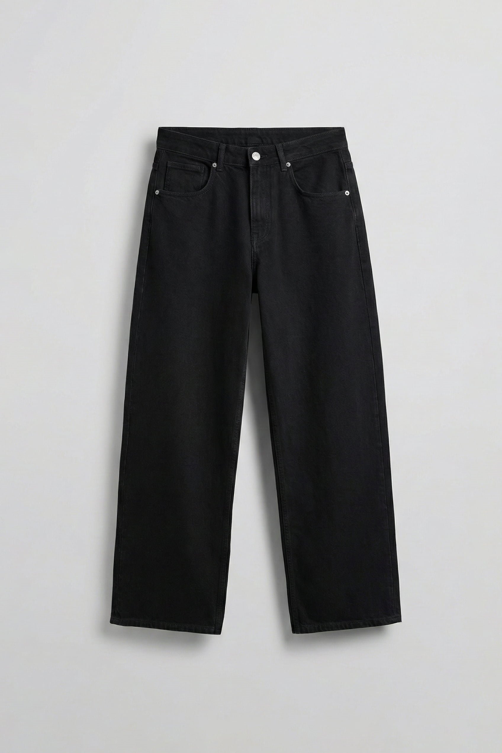 Erkek Süper Baggy Basic Jean Pantolon Siyah