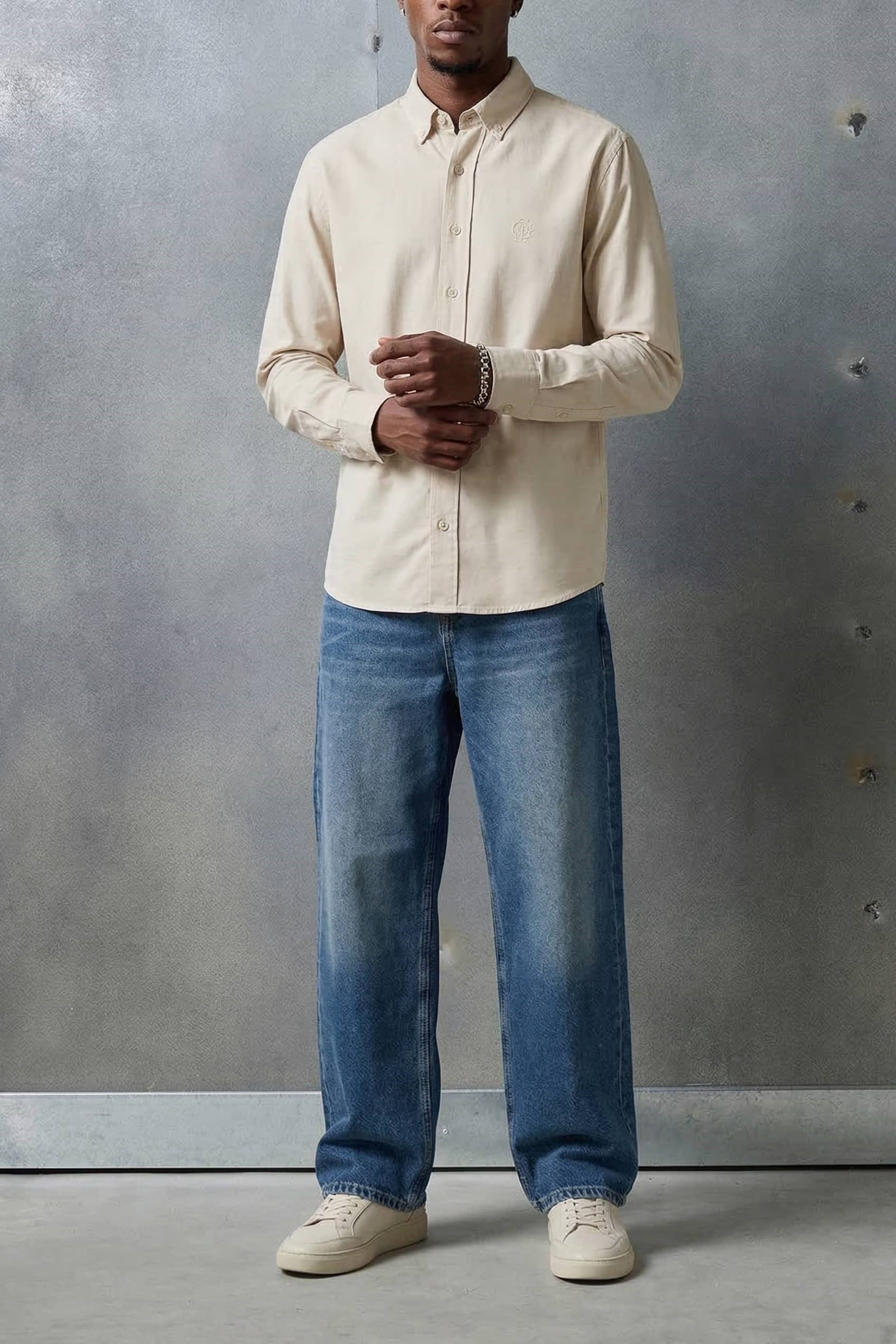 Erkek Süper Baggy Fit Jean Pantolon Mavi