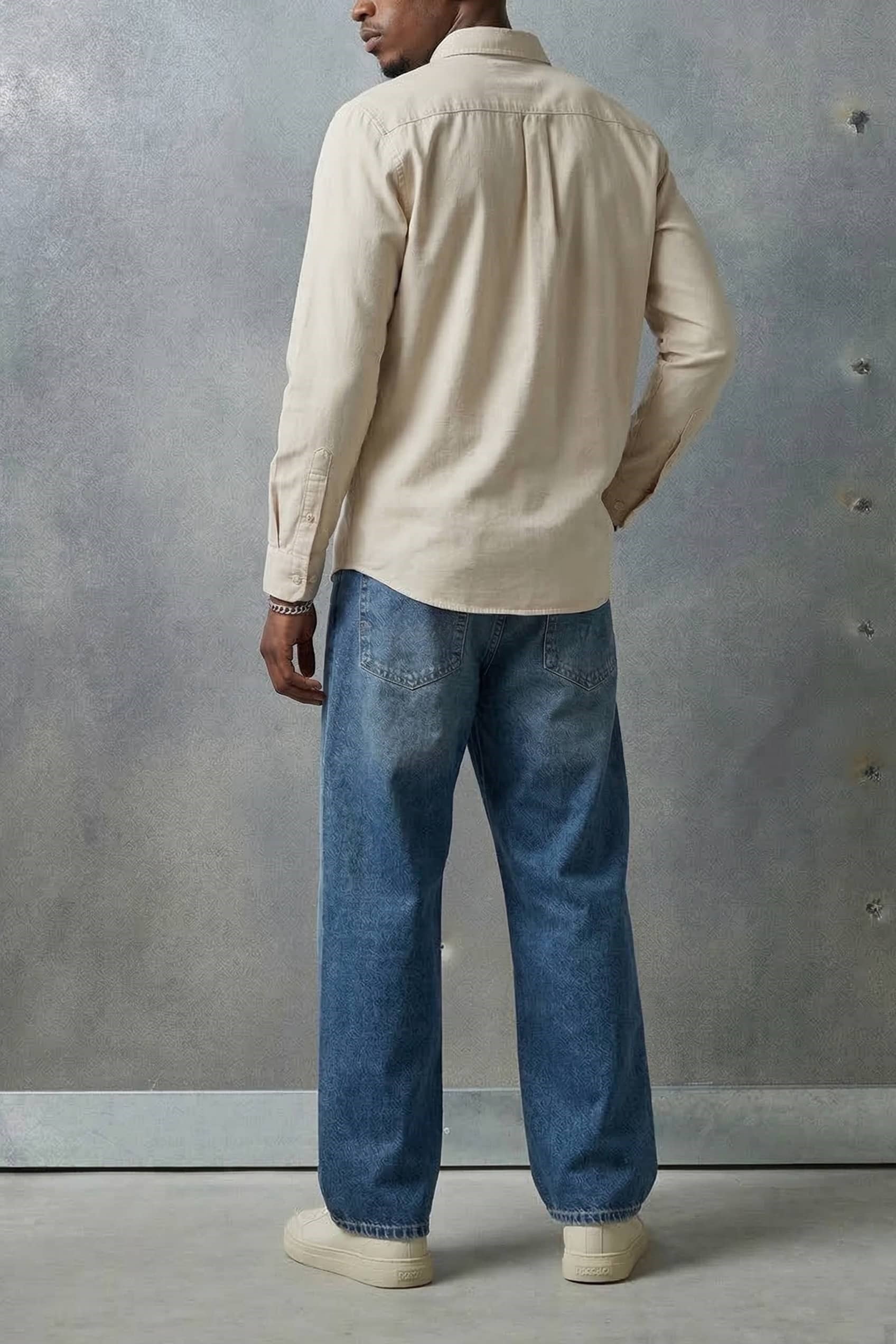 Erkek Süper Baggy Fit Jean Pantolon Mavi