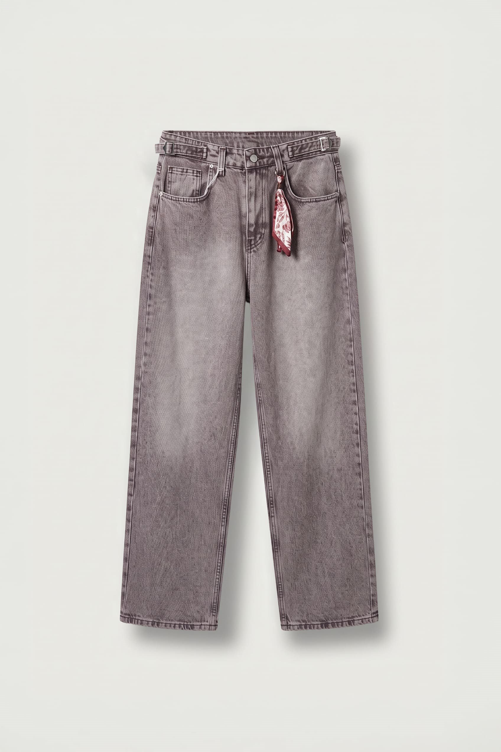 Erkek Süper Baggy Kemer Tokalı Yıkamalı Jean Kahverengi