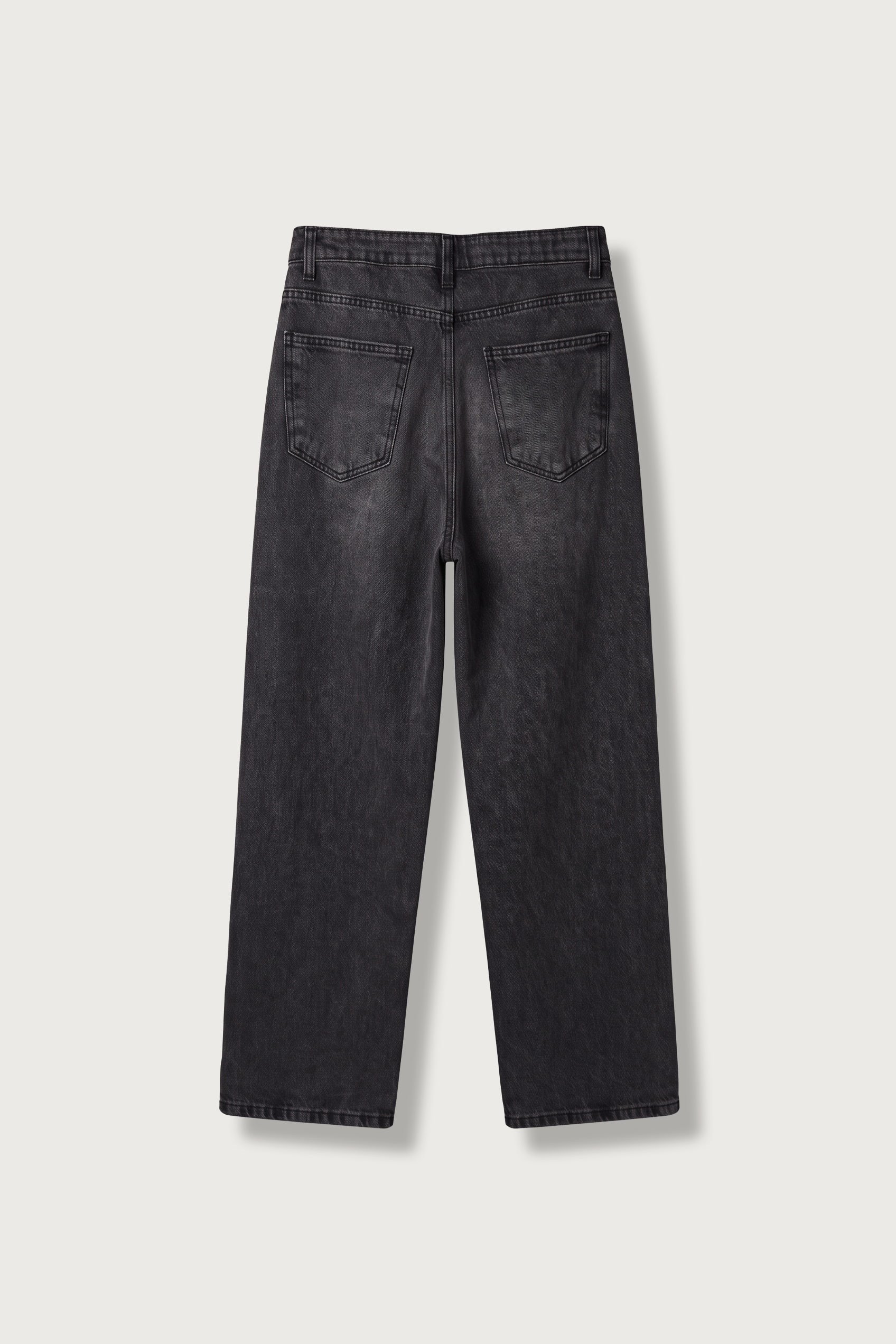 Erkek Süper Baggy Kemer Tokalı Yıkamalı Jean Siyah