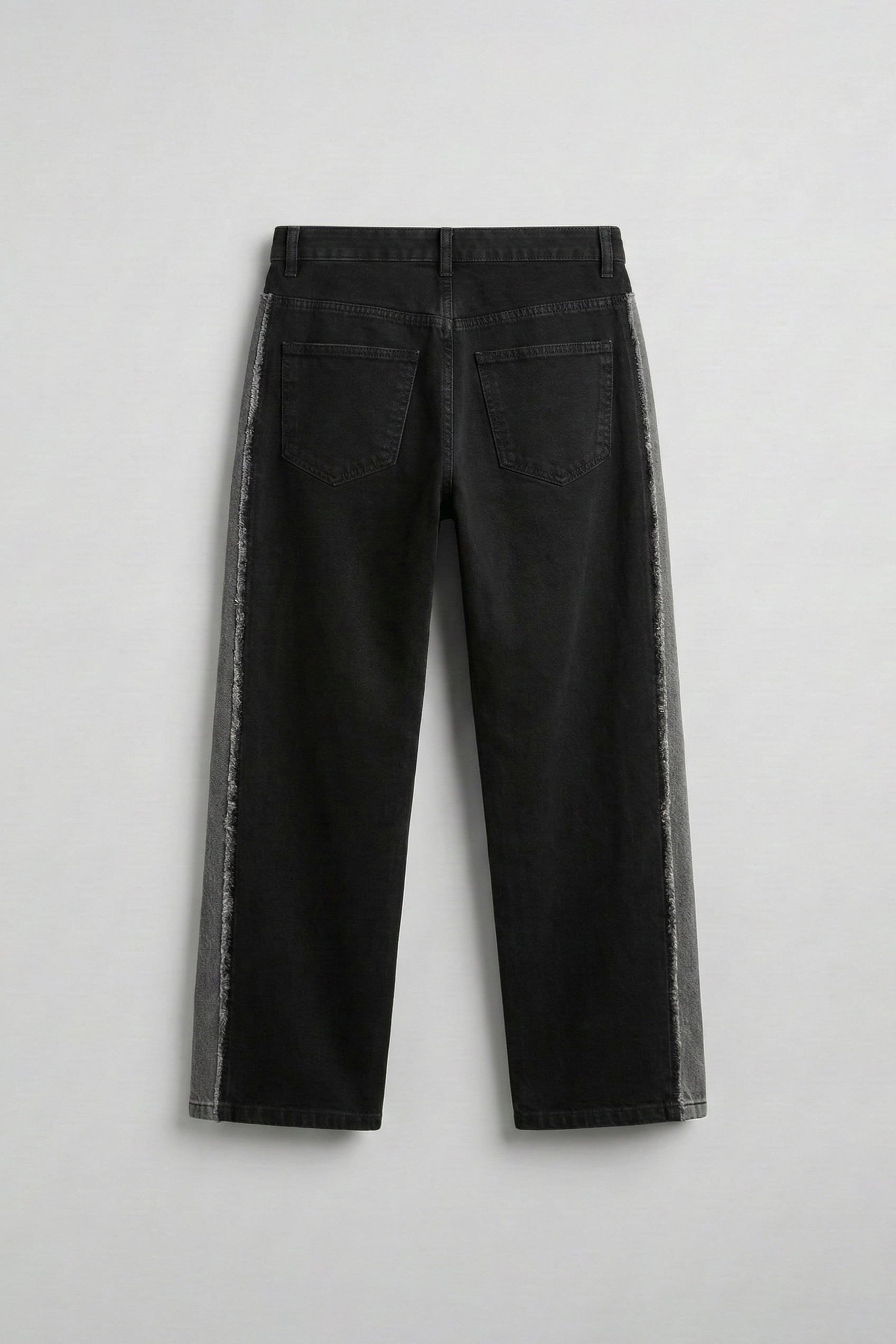 Erkek Süper Baggy Yan Panel Detaylı Jean Pantolon Siyah