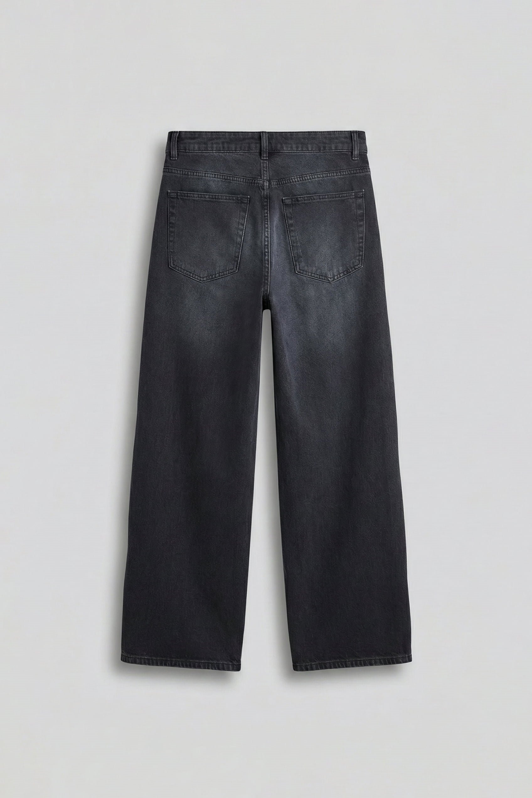 Erkek Süper Baggy Yıkamalı Jean Pantolon Füme
