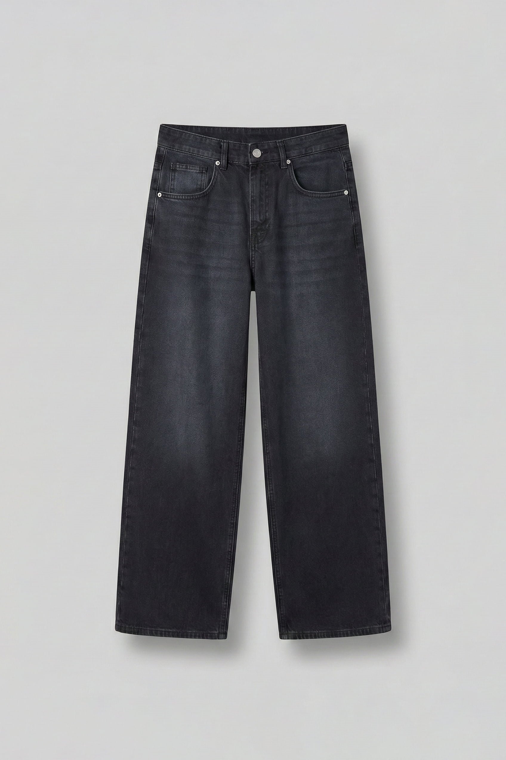 Erkek Süper Baggy Yıkamalı Jean Pantolon Füme