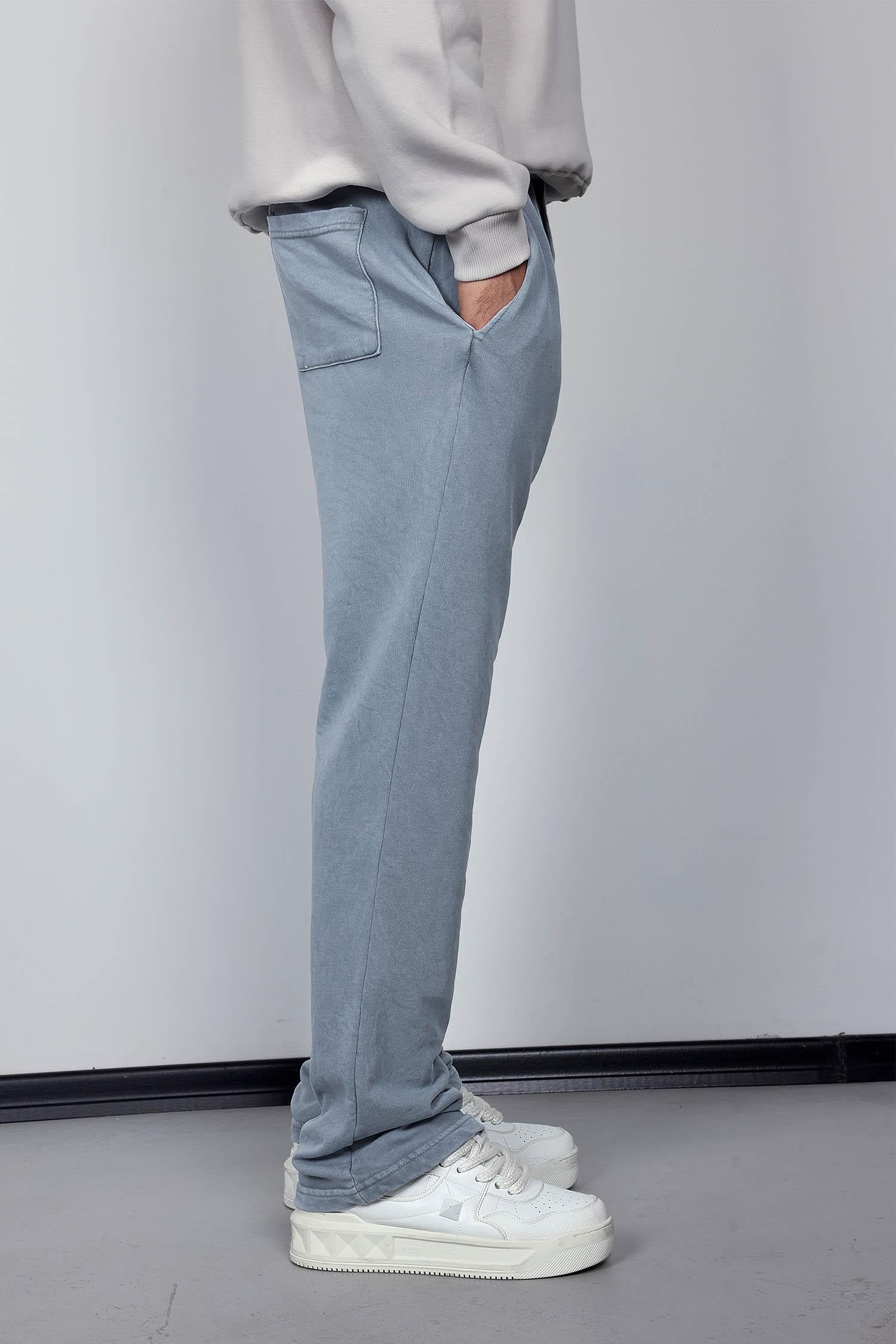 Erkek Yıkamalı Baggy Fit Eşofman Gri