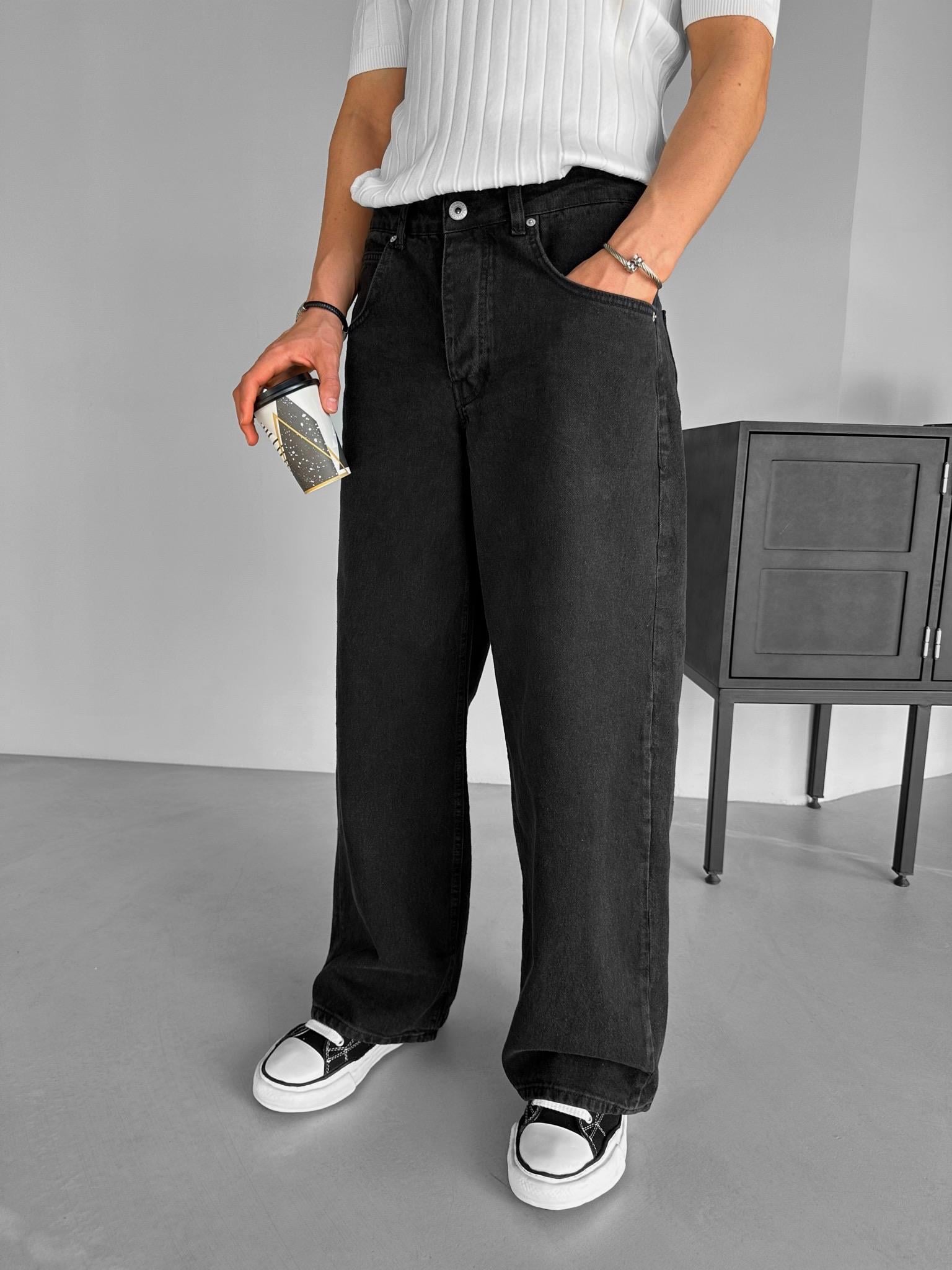 Extra Baggy Fit Yıkamalı Jean Siyah