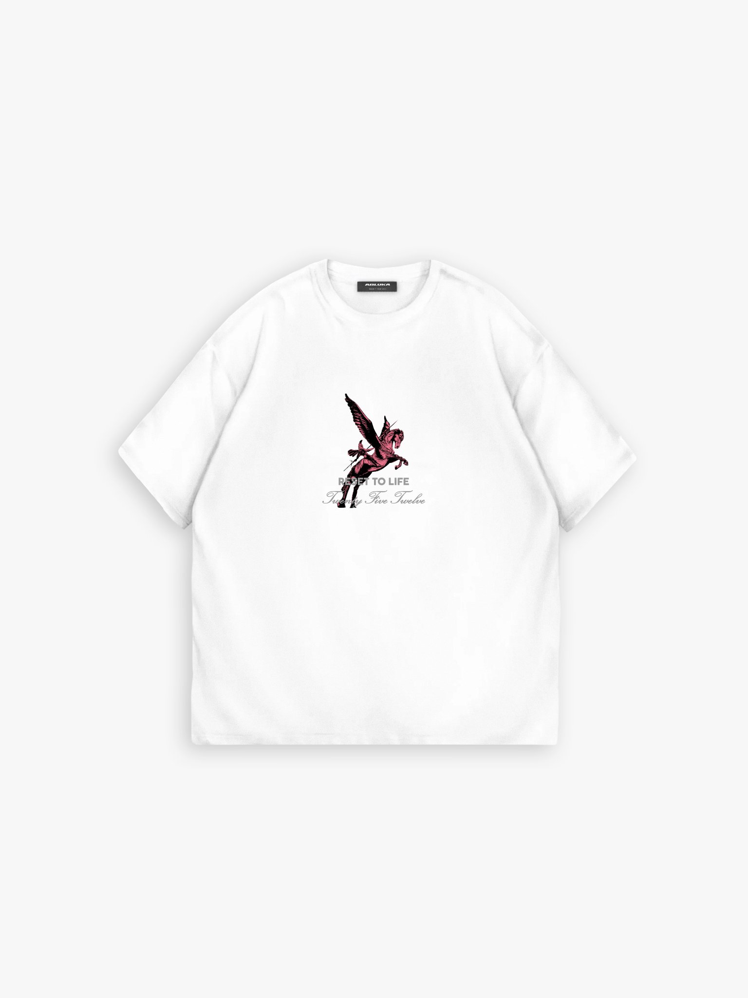 Extra Oversize Baskılı T-Shirt Beyaz