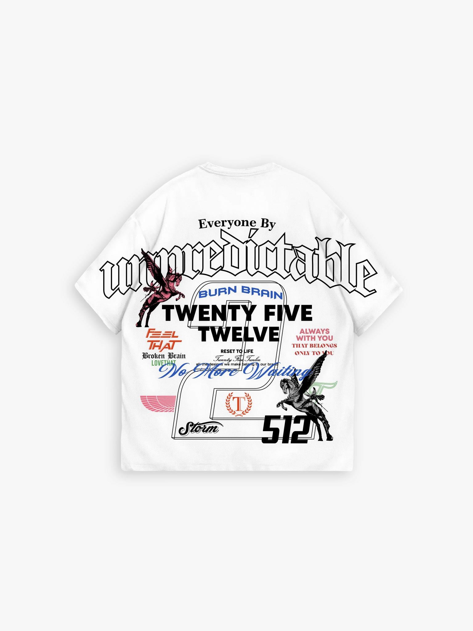Extra Oversize Baskılı T-Shirt Beyaz
