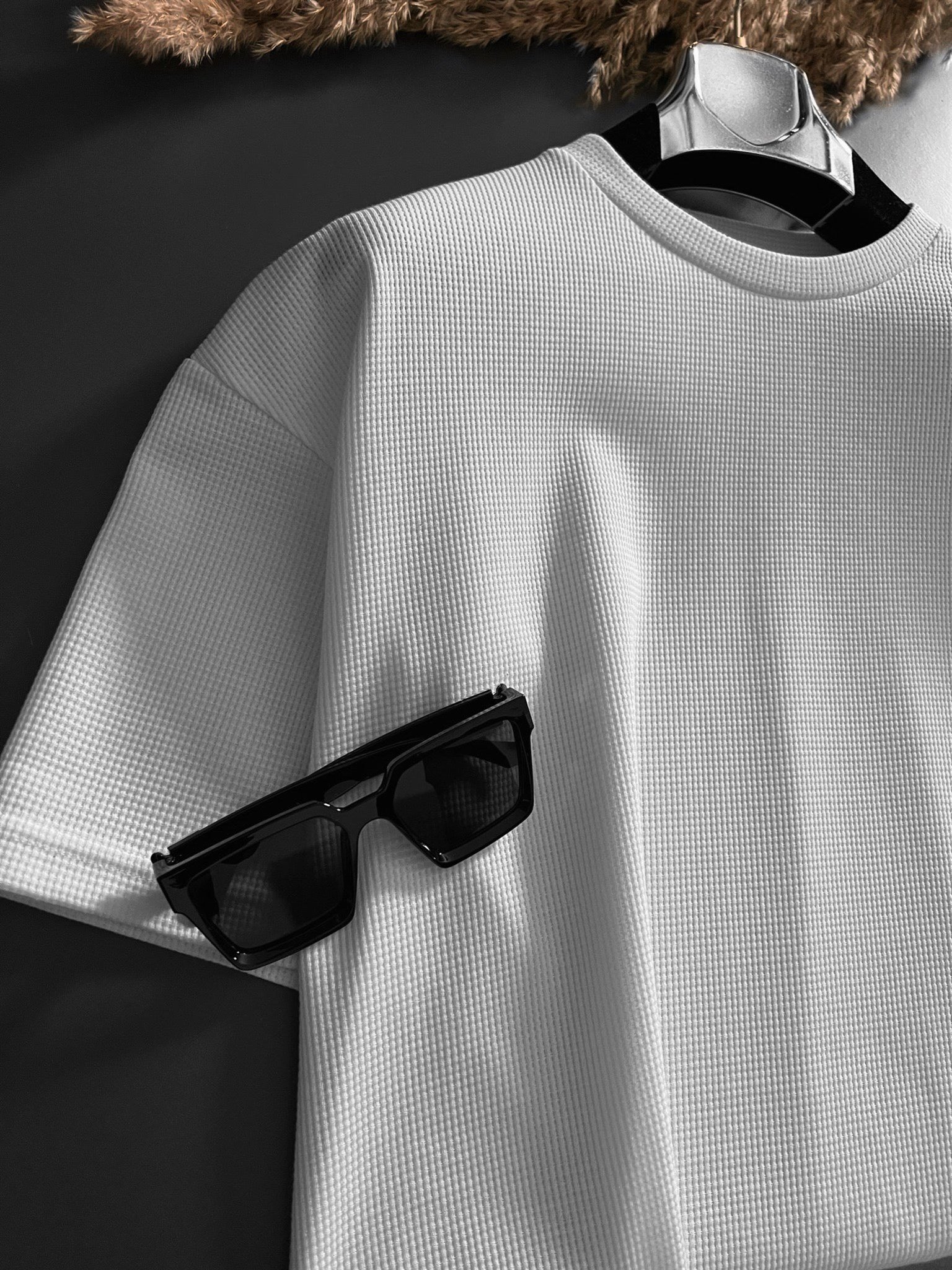 -ABLUKA-ONLİNE-Long-Fit-Dokulu-Basic-T-Shirt-Ekru-