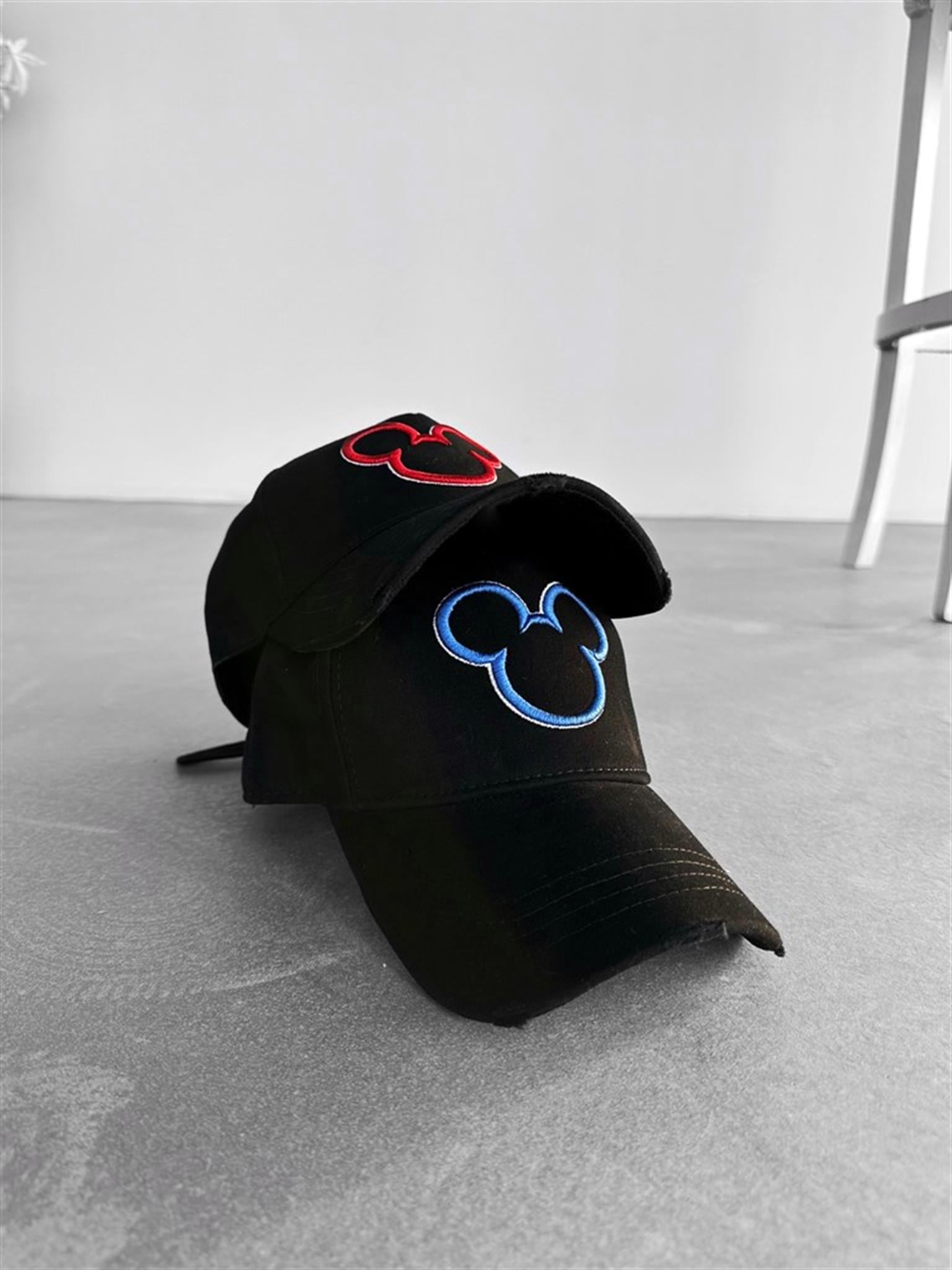 mickey-mouse-silüet-şapka-mavi