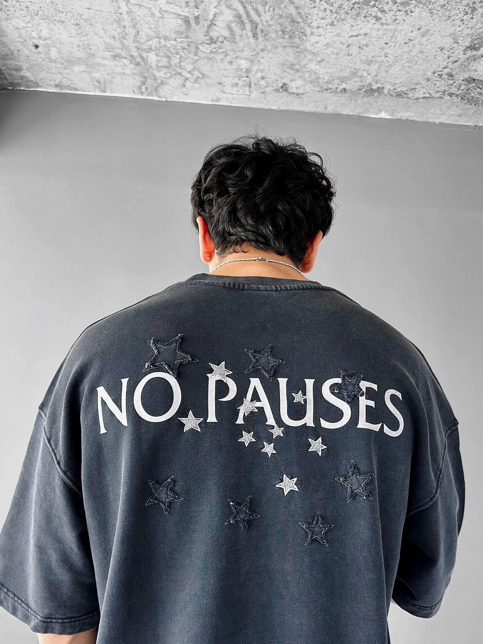 Oversize %100 Pamuk Baskılı Premium T-Shirt Antrasit