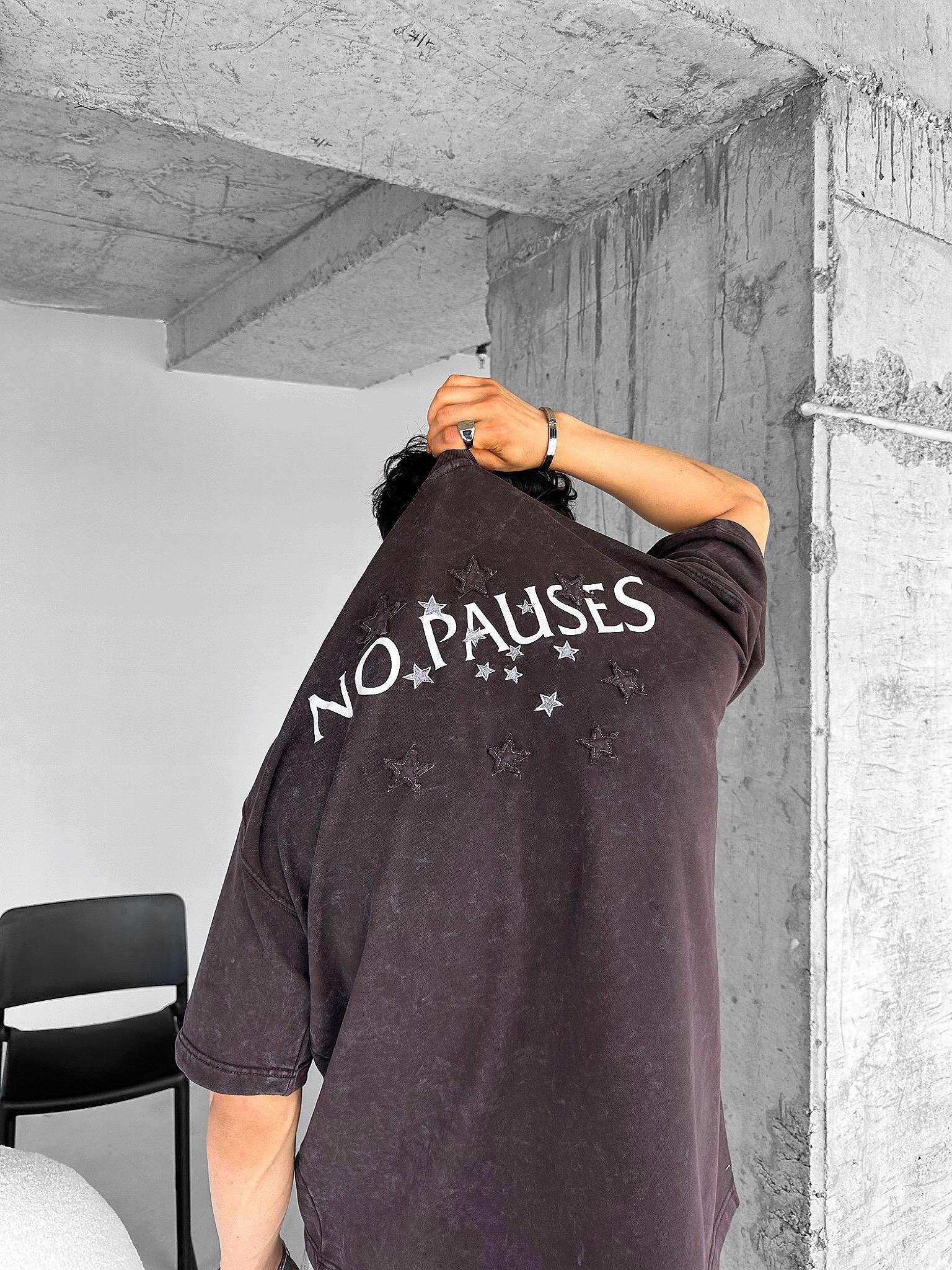 Oversize %100 Pamuk Baskılı Premium T-Shirt Kahverengi