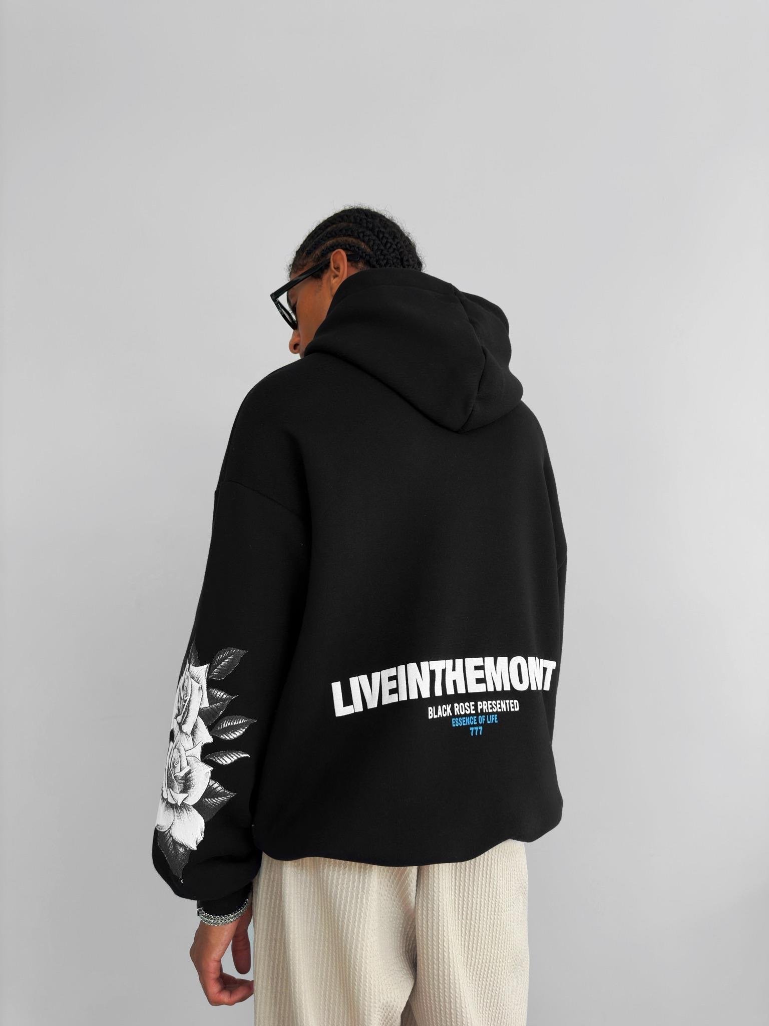 Oversize 777 Baskılı Sweatshirt Siyah