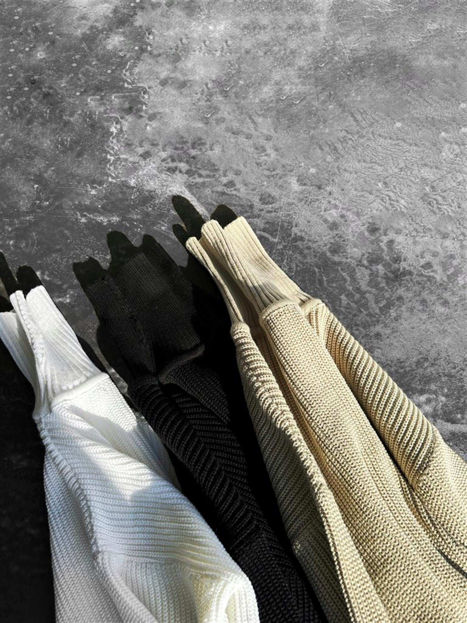 Oversize Balıkçı Yaka Kazak Siyah