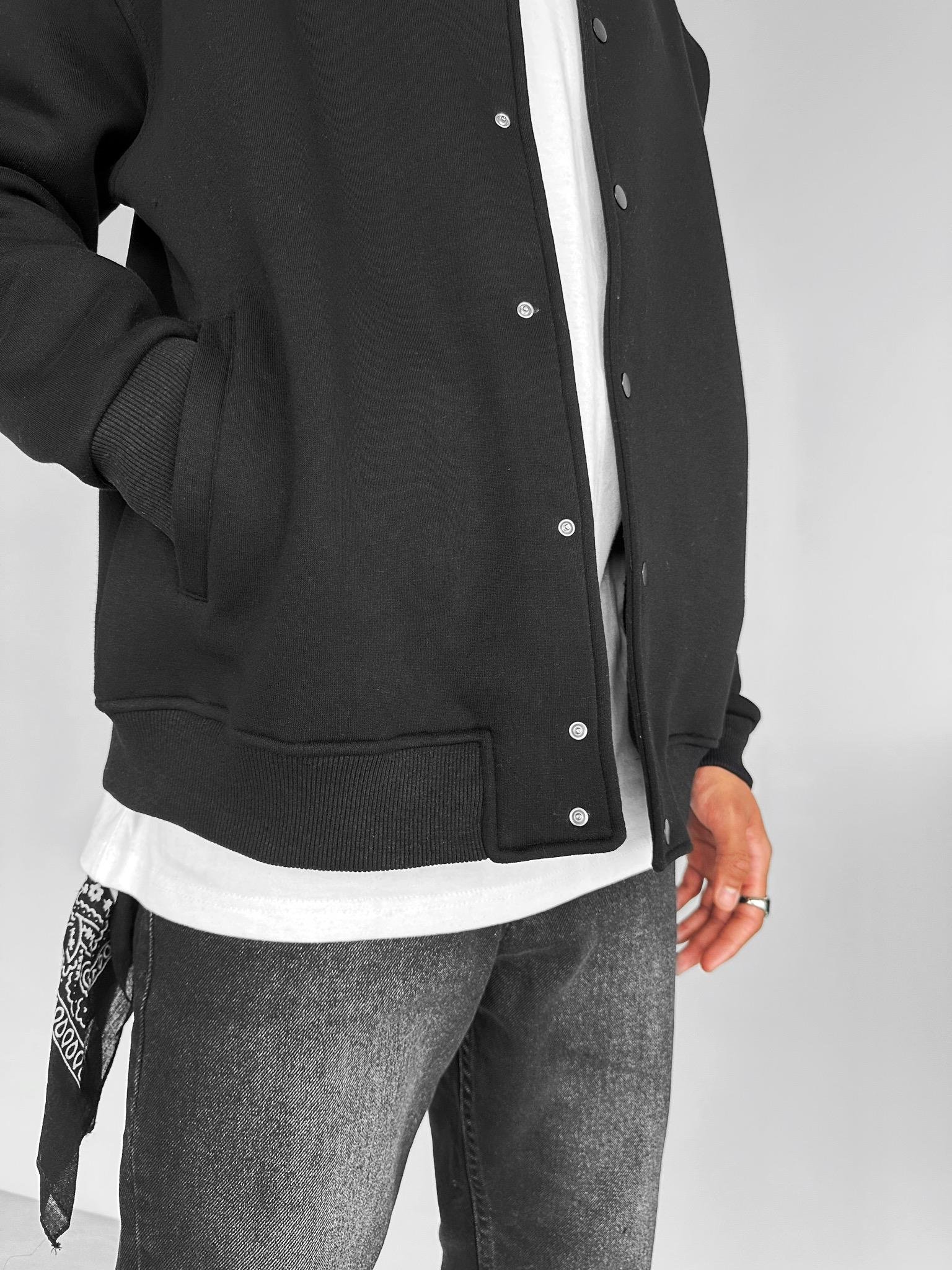 Oversize Basic Kolej Ceket Siyah