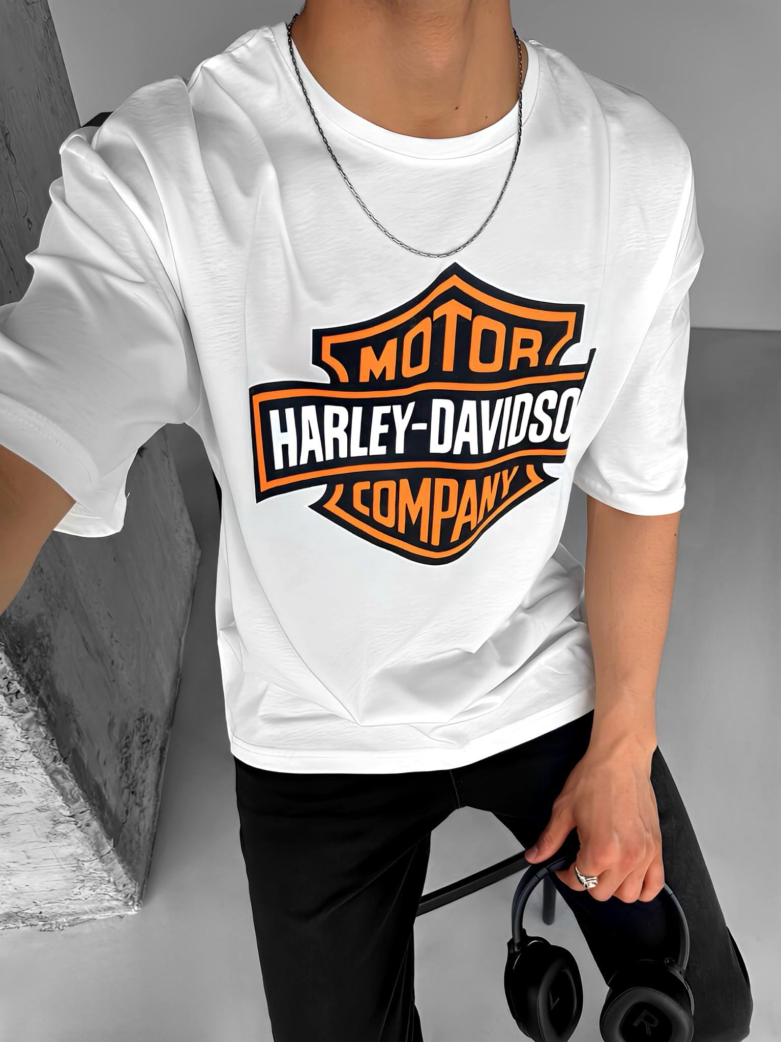 Oversize Baskılı T-Shirt Ekru